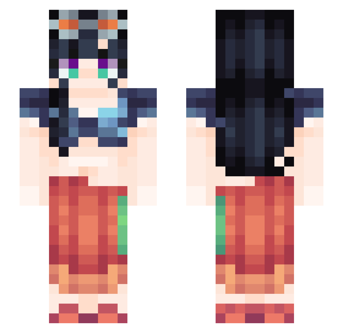 dystrica Minecraft skin, front and back view