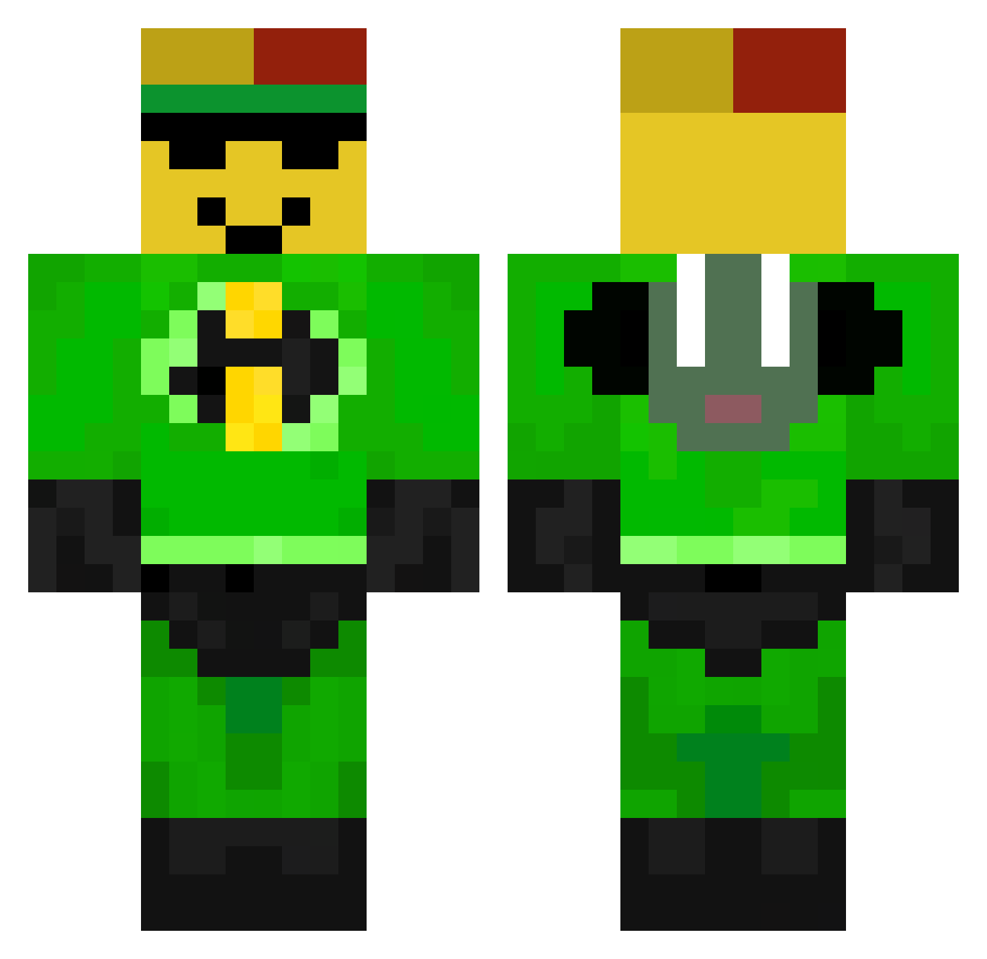 MixPain Minecraft skin, front and back view