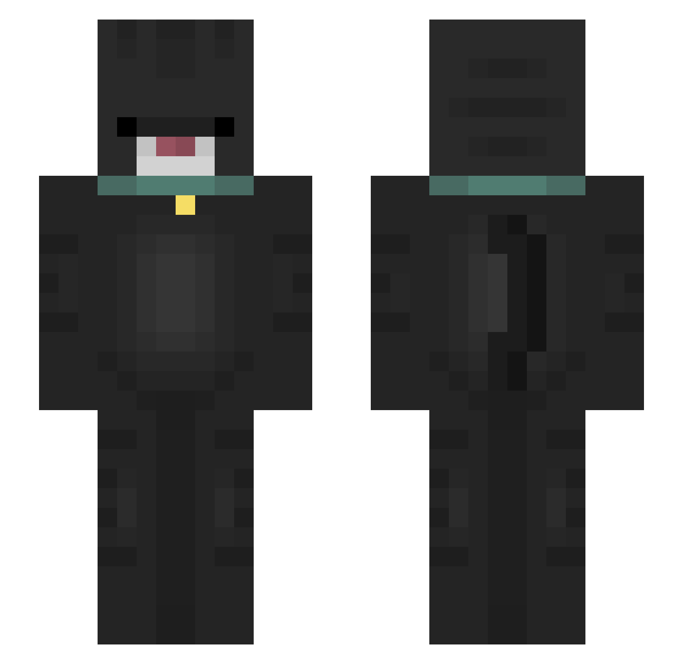 claptrap Minecraft skin, front and back view