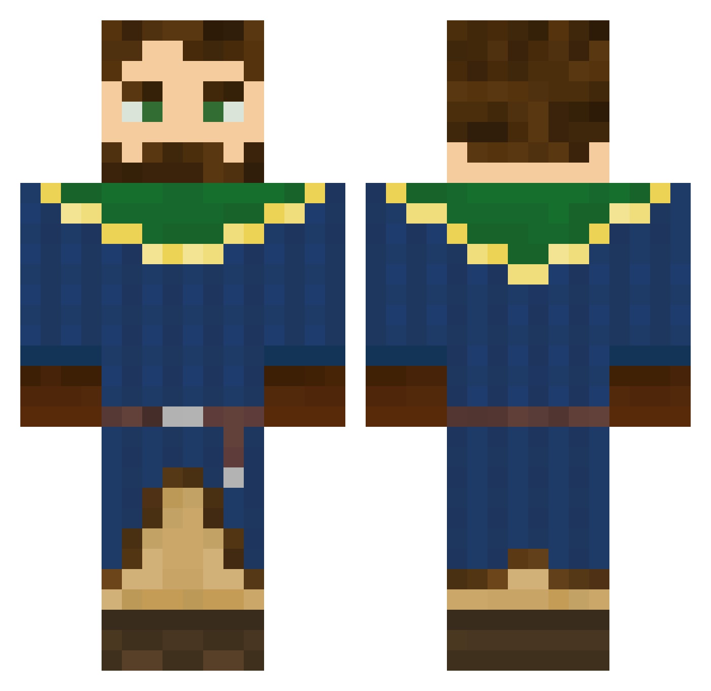 HulkBasher05 Minecraft skin, front and back view