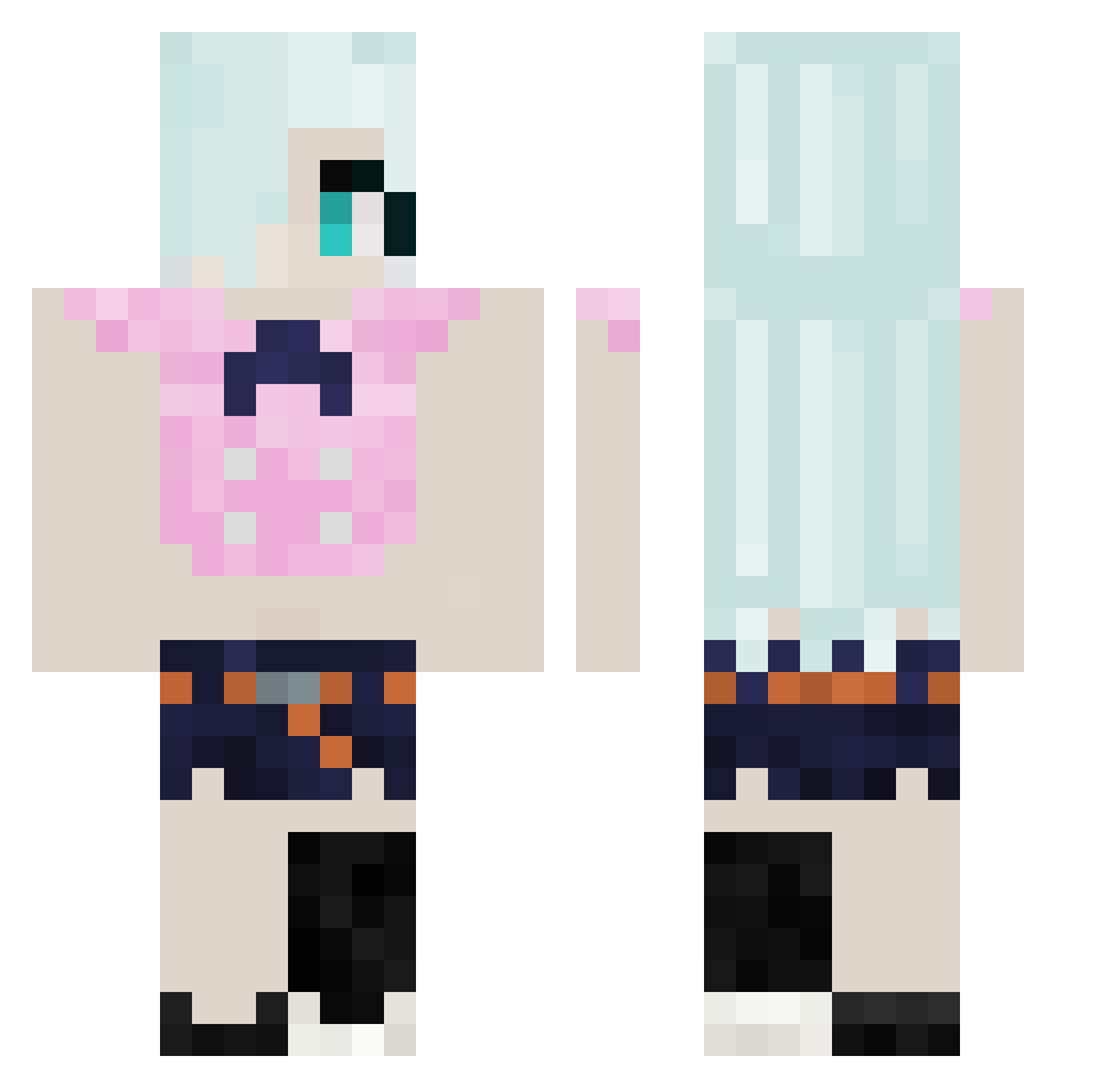 DjTag Minecraft skin, front and back view