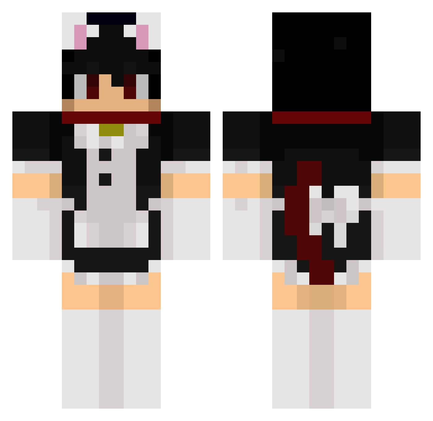 Autissmus Minecraft skin, front and back view