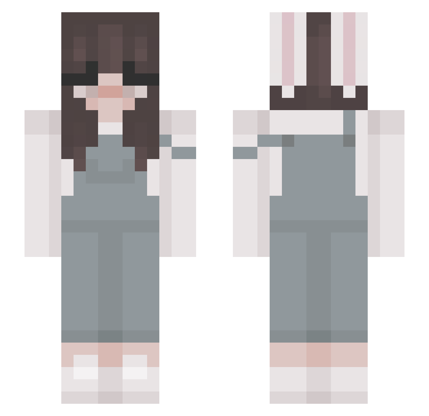 AutumnSweater Minecraft skin, front and back view