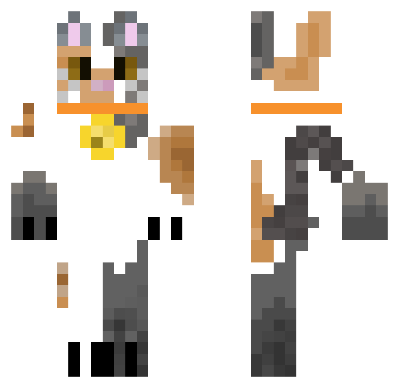 ToNeverland Minecraft skin, front and back view