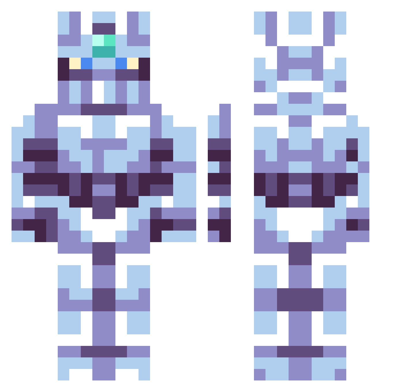 MadManu77 Minecraft skin, front and back view