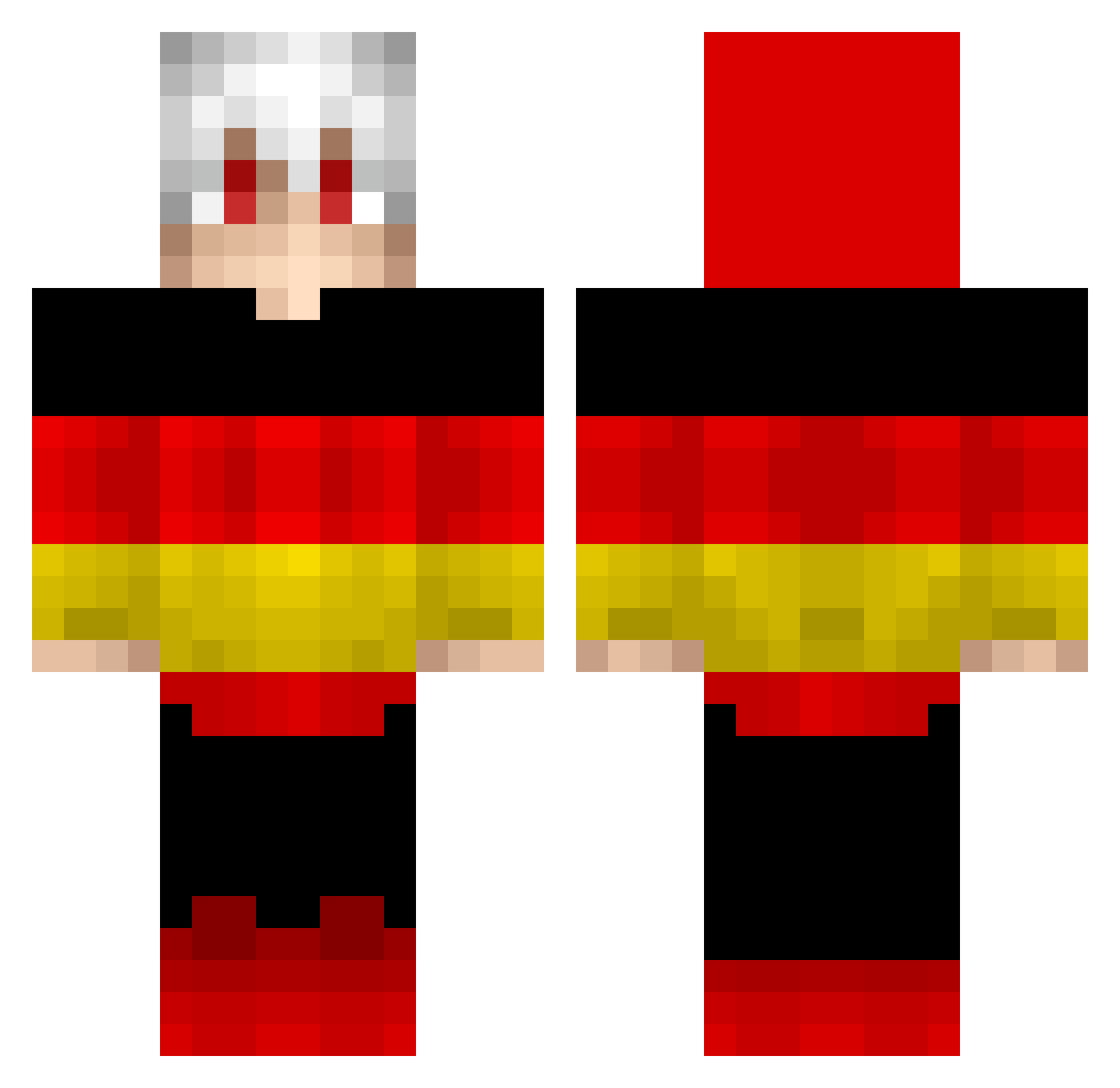iAlvqro Minecraft skin, front and back view