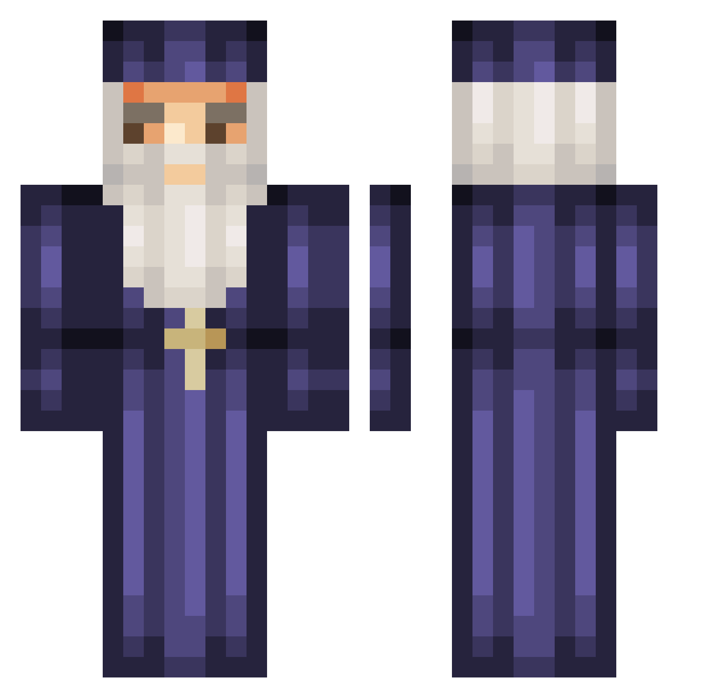 bigbagNL Minecraft skin, front and back view