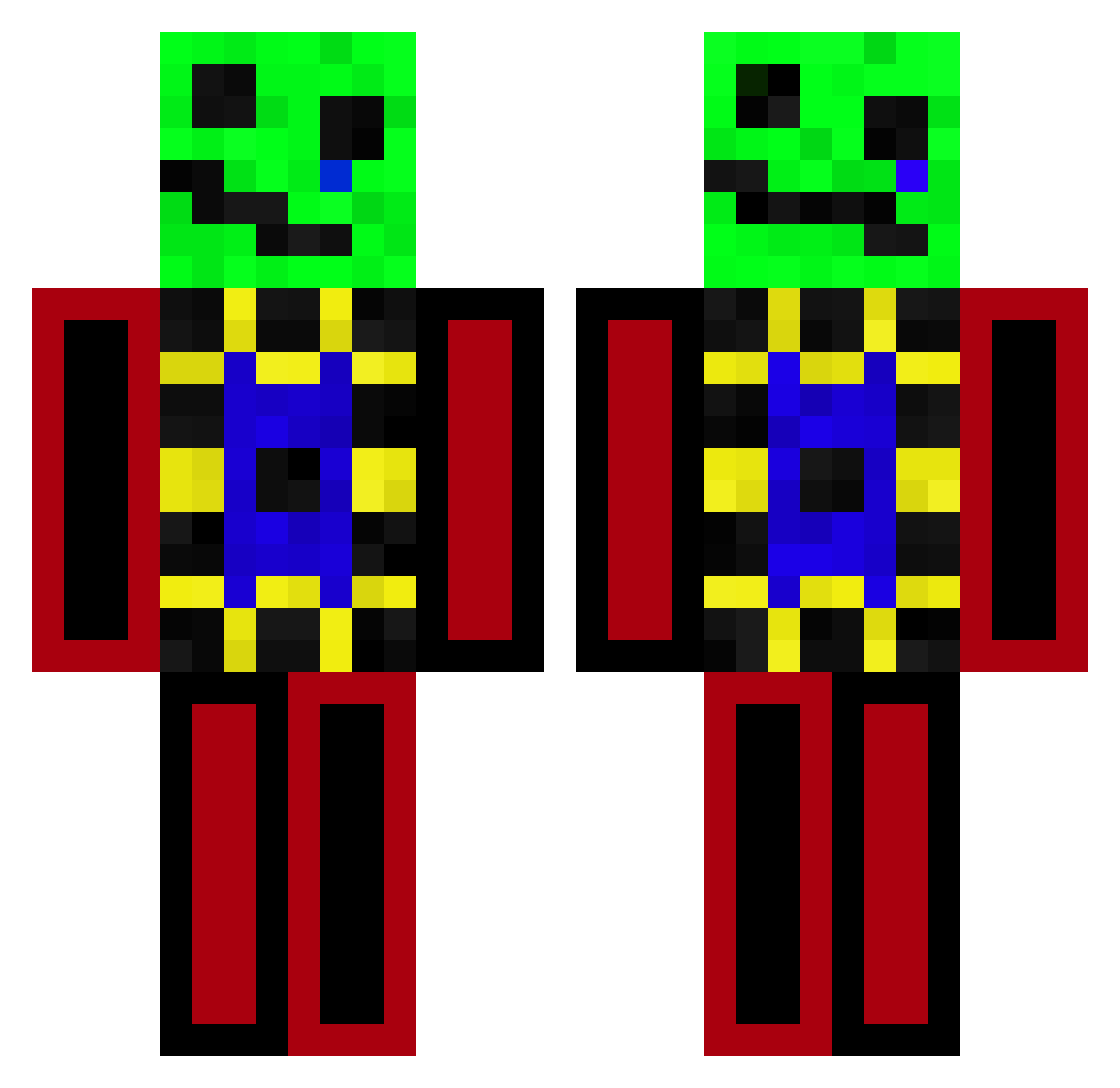 W4rBlade Minecraft skin, front and back view