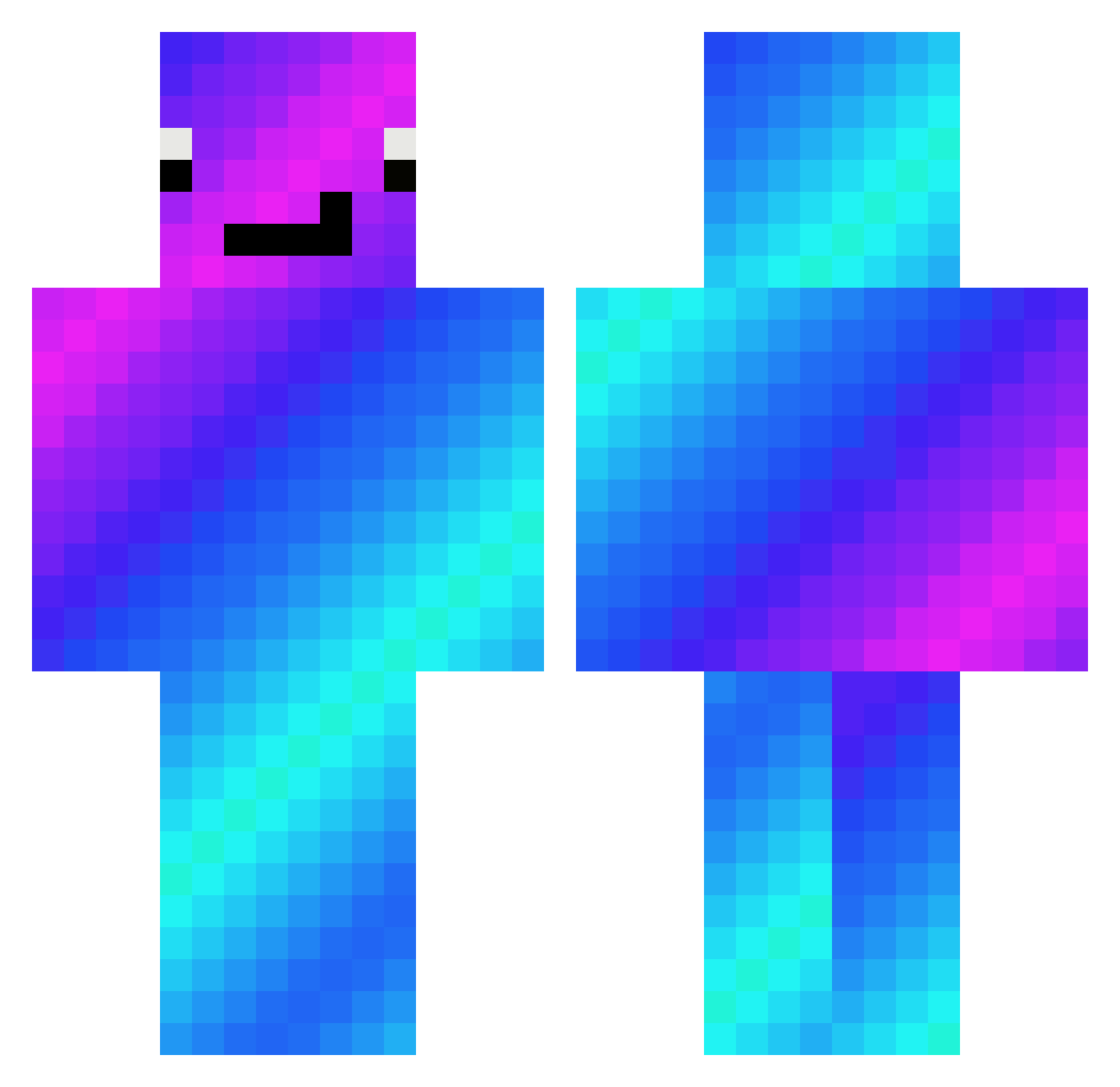 DexW111 Minecraft skin, front and back view