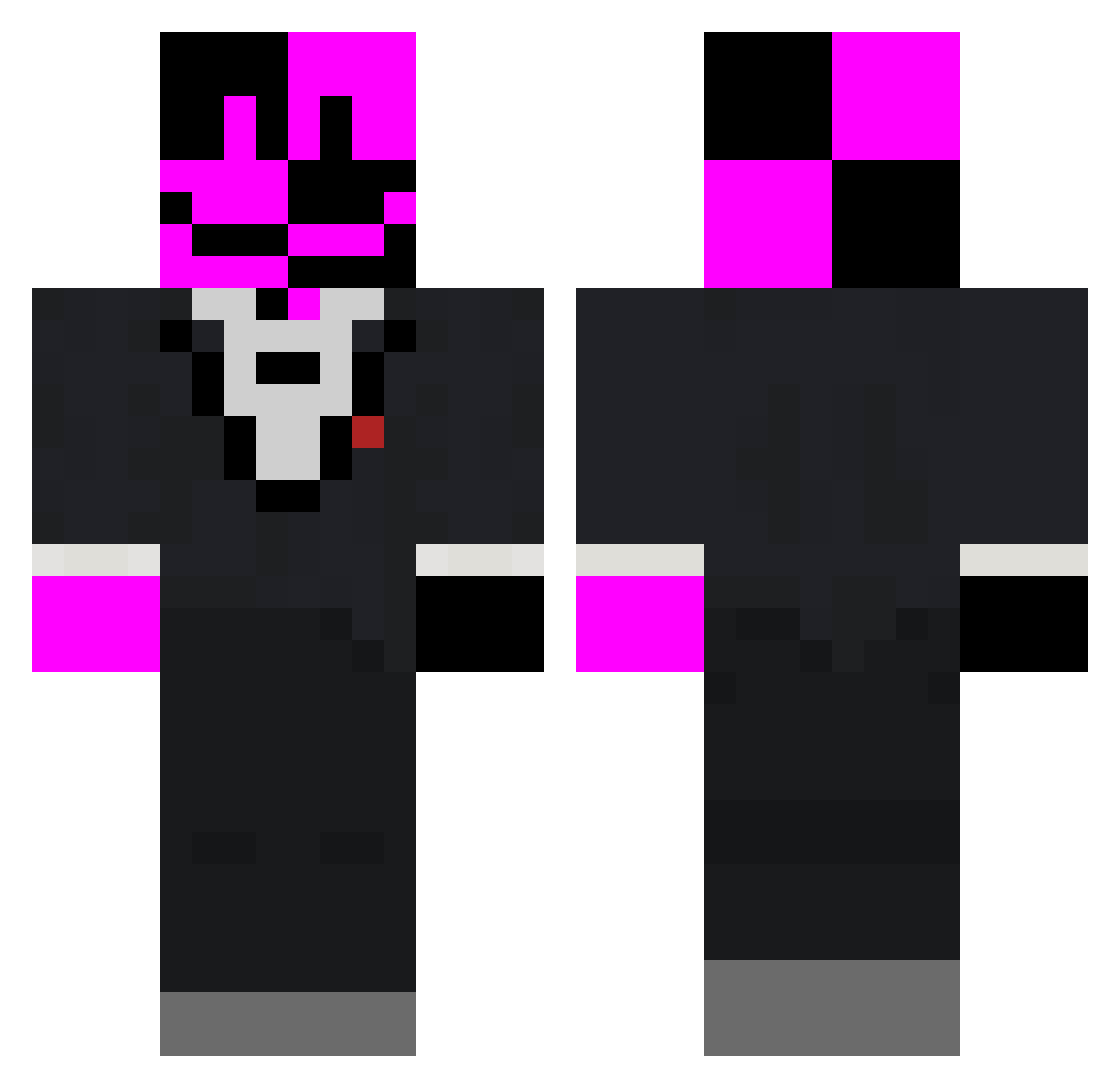 tm395 Minecraft skin, front and back view