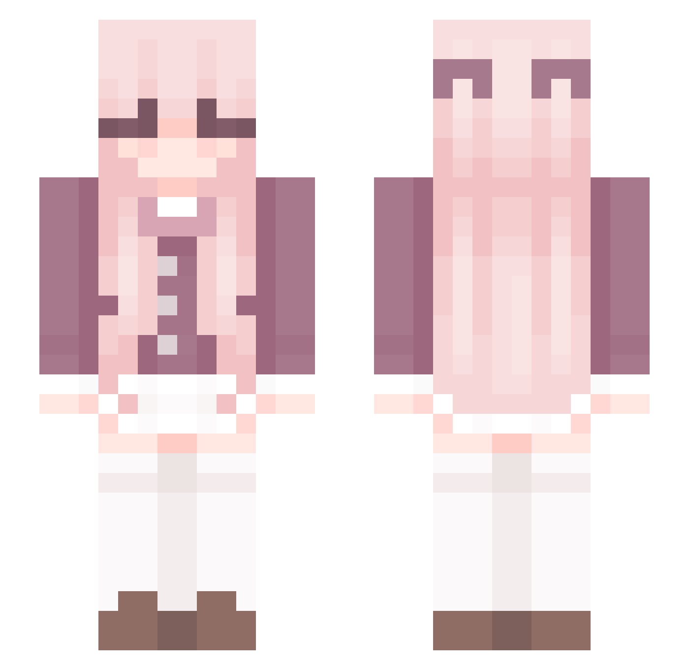 breathed Minecraft skin, front and back view
