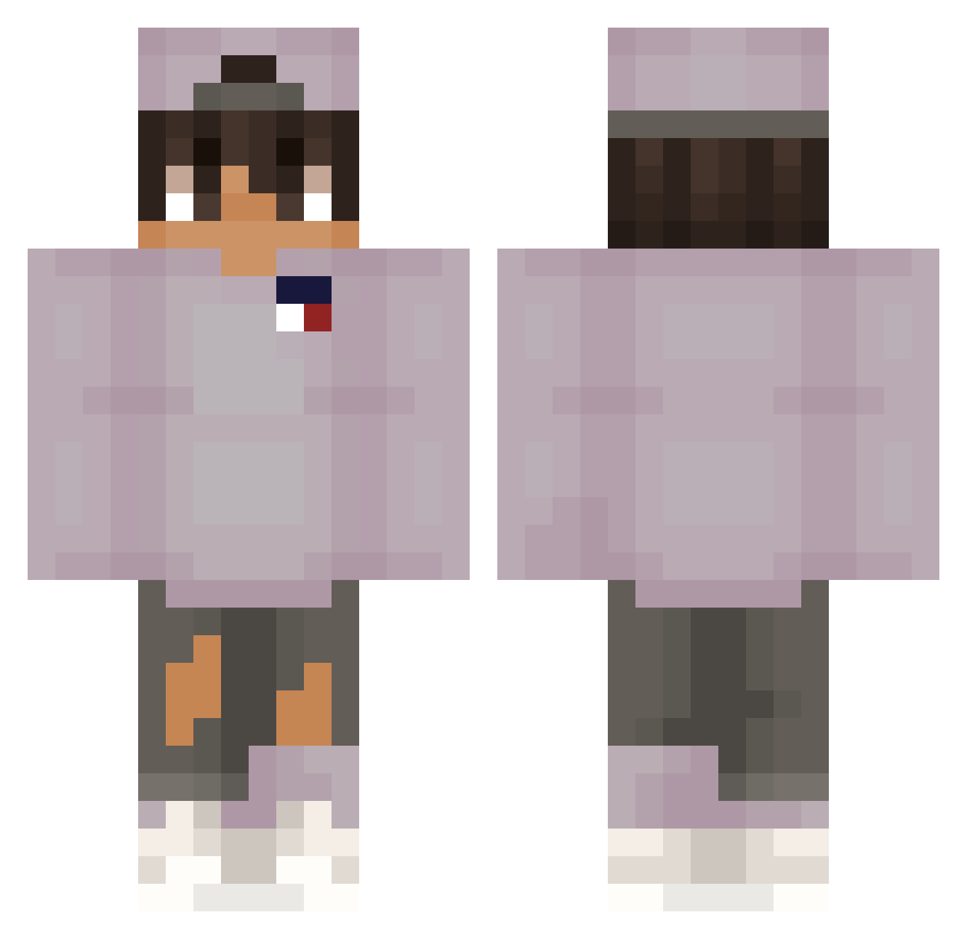 Dxrkplayz Minecraft skin, front and back view