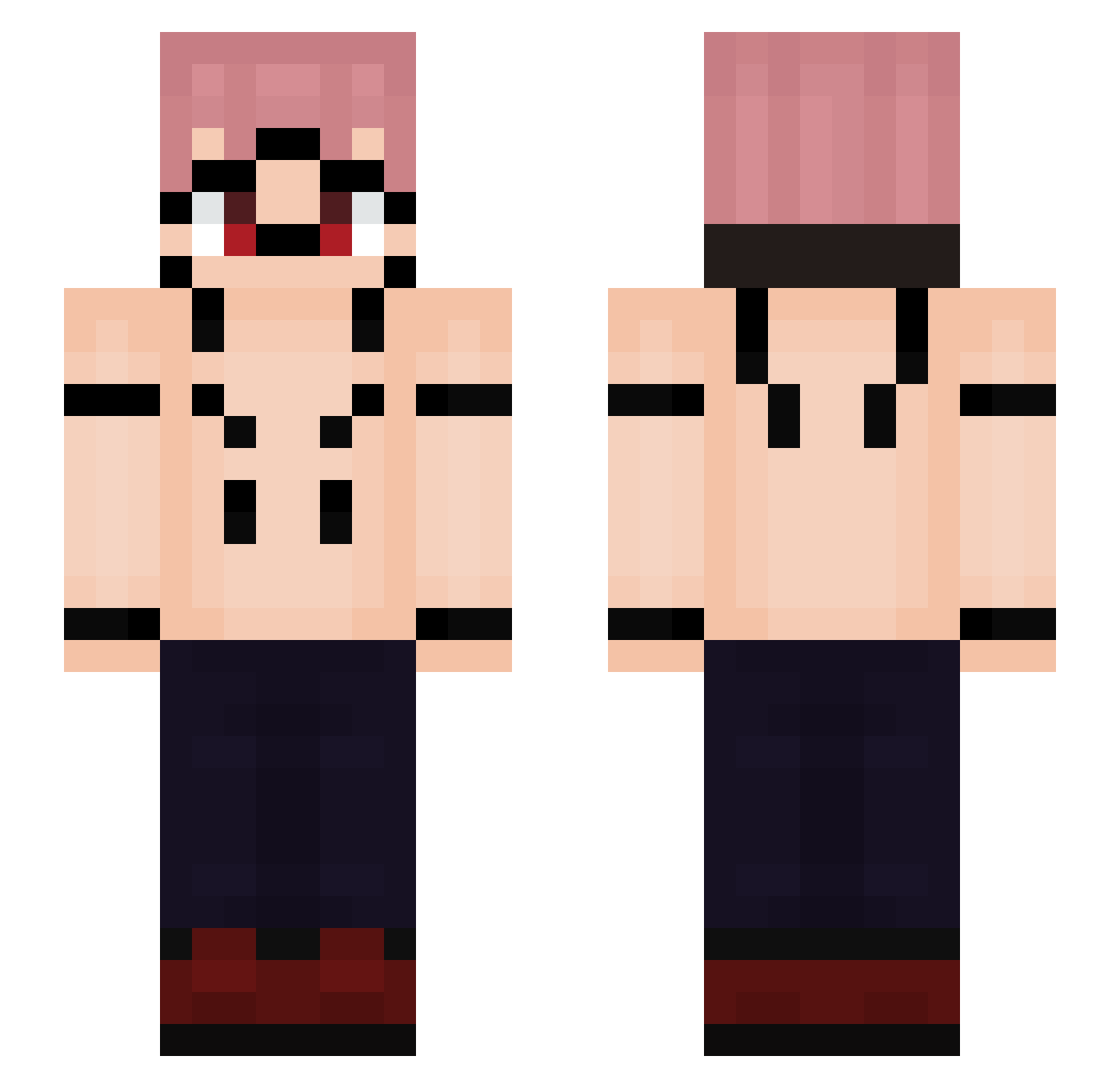Alex2ffe Minecraft skin, front and back view