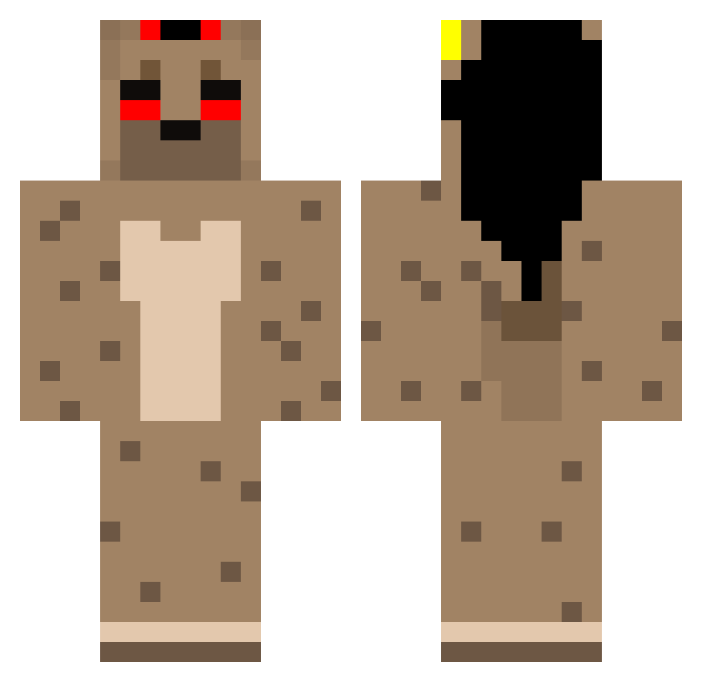 V7NC7NT Minecraft skin, front and back view