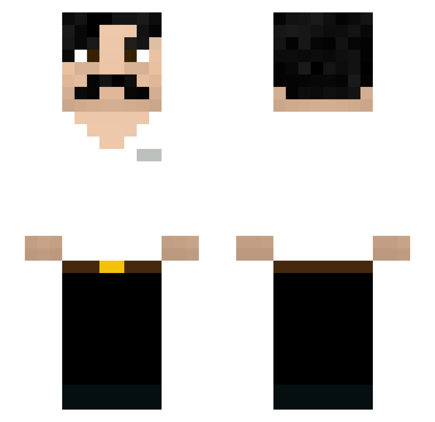 PabloEscobarrt Minecraft skin, front and back view