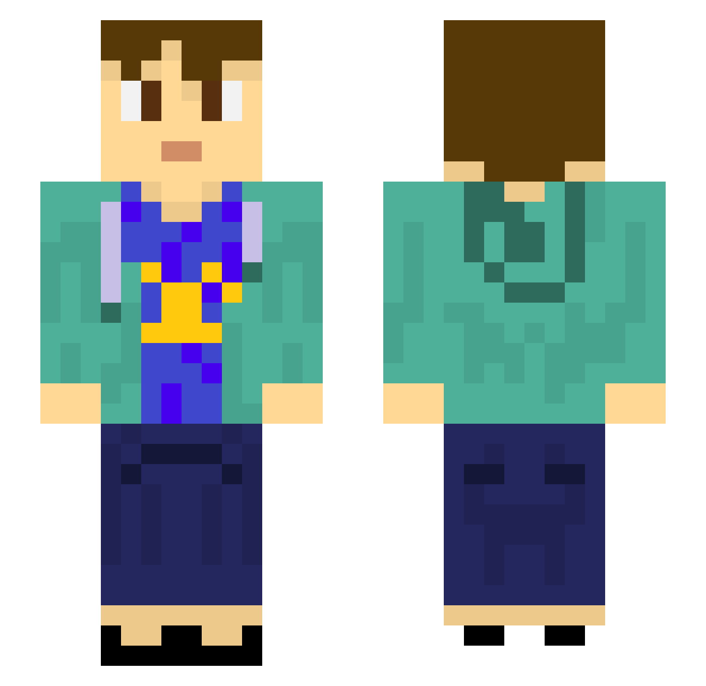 The_King_of_Fun Minecraft skin, front and back view