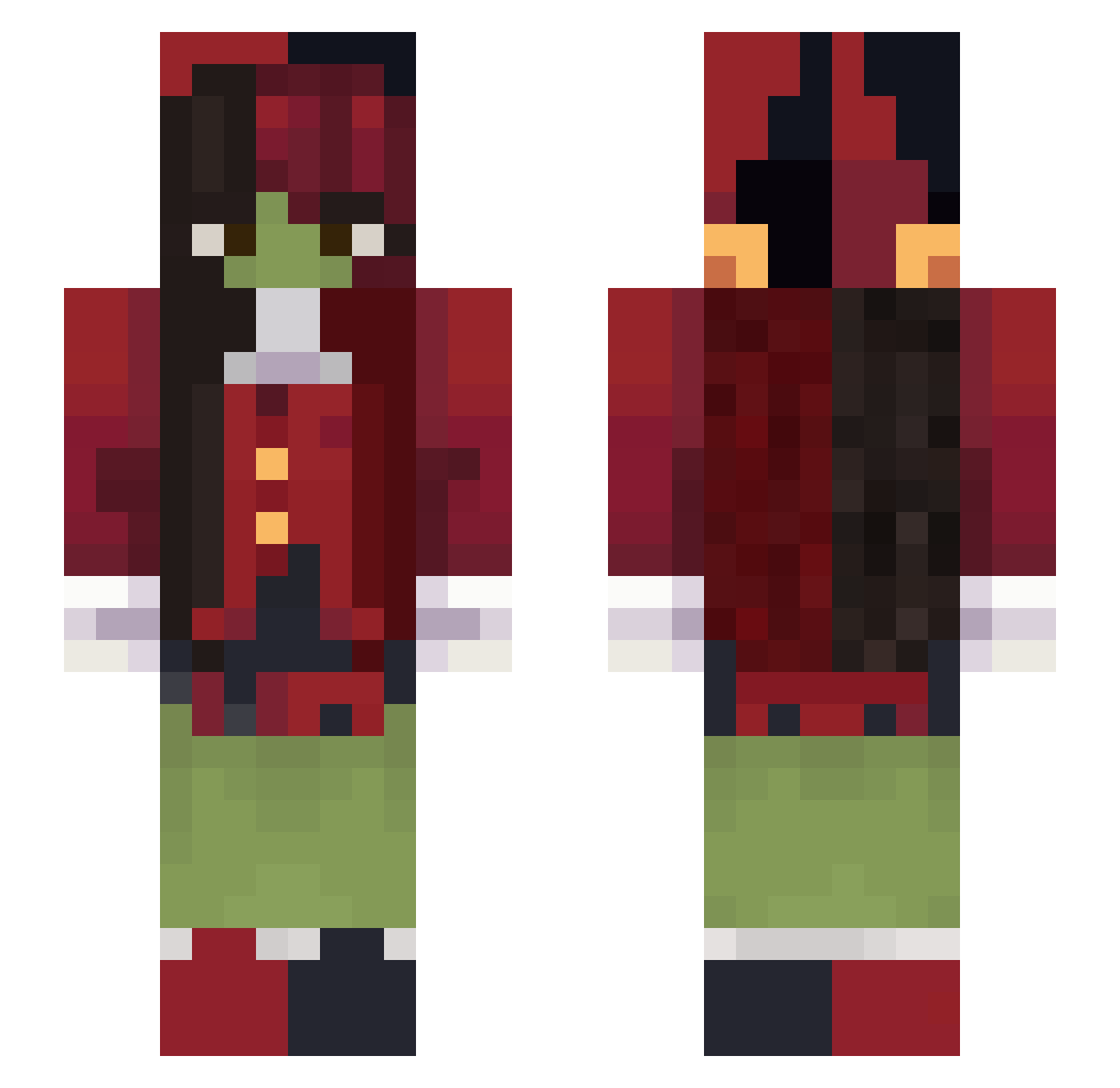 vaniityy Minecraft skin, front and back view
