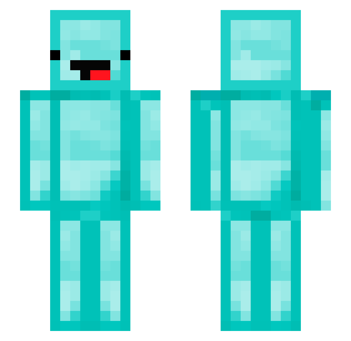 realwin Minecraft skin, front and back view