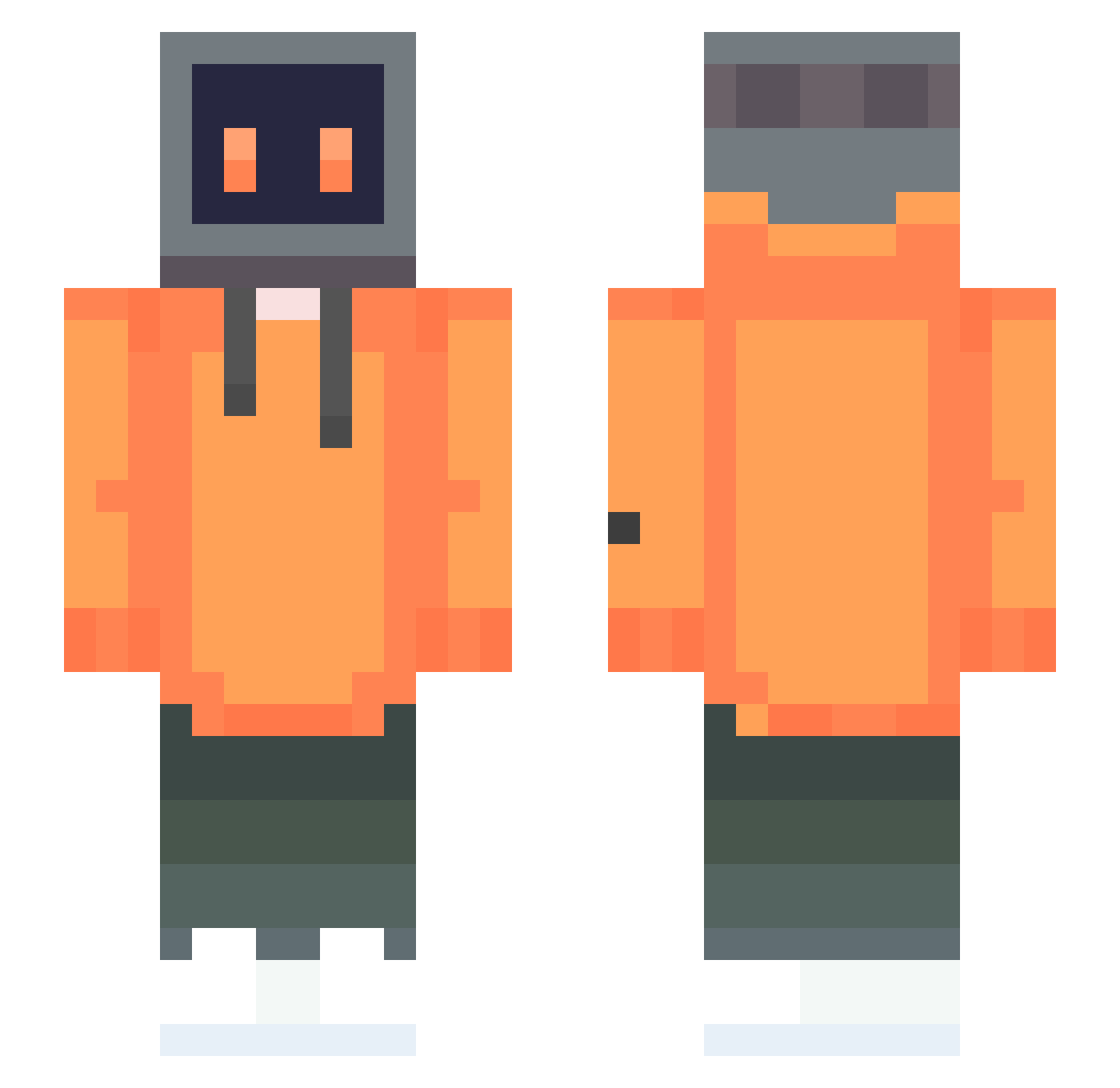 Kahloochtm2 Minecraft skin, front and back view