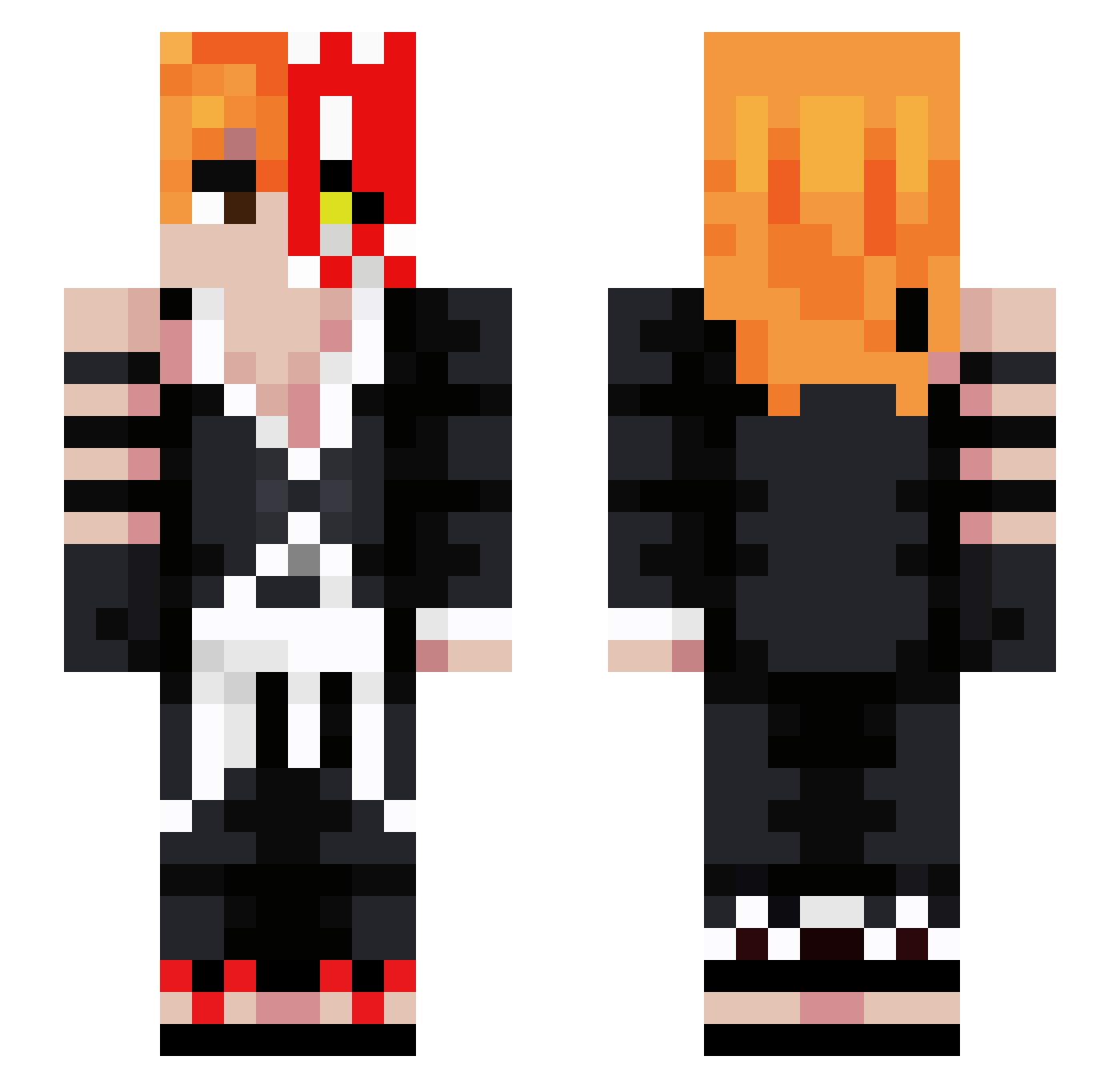 xSmb Minecraft skin, front and back view