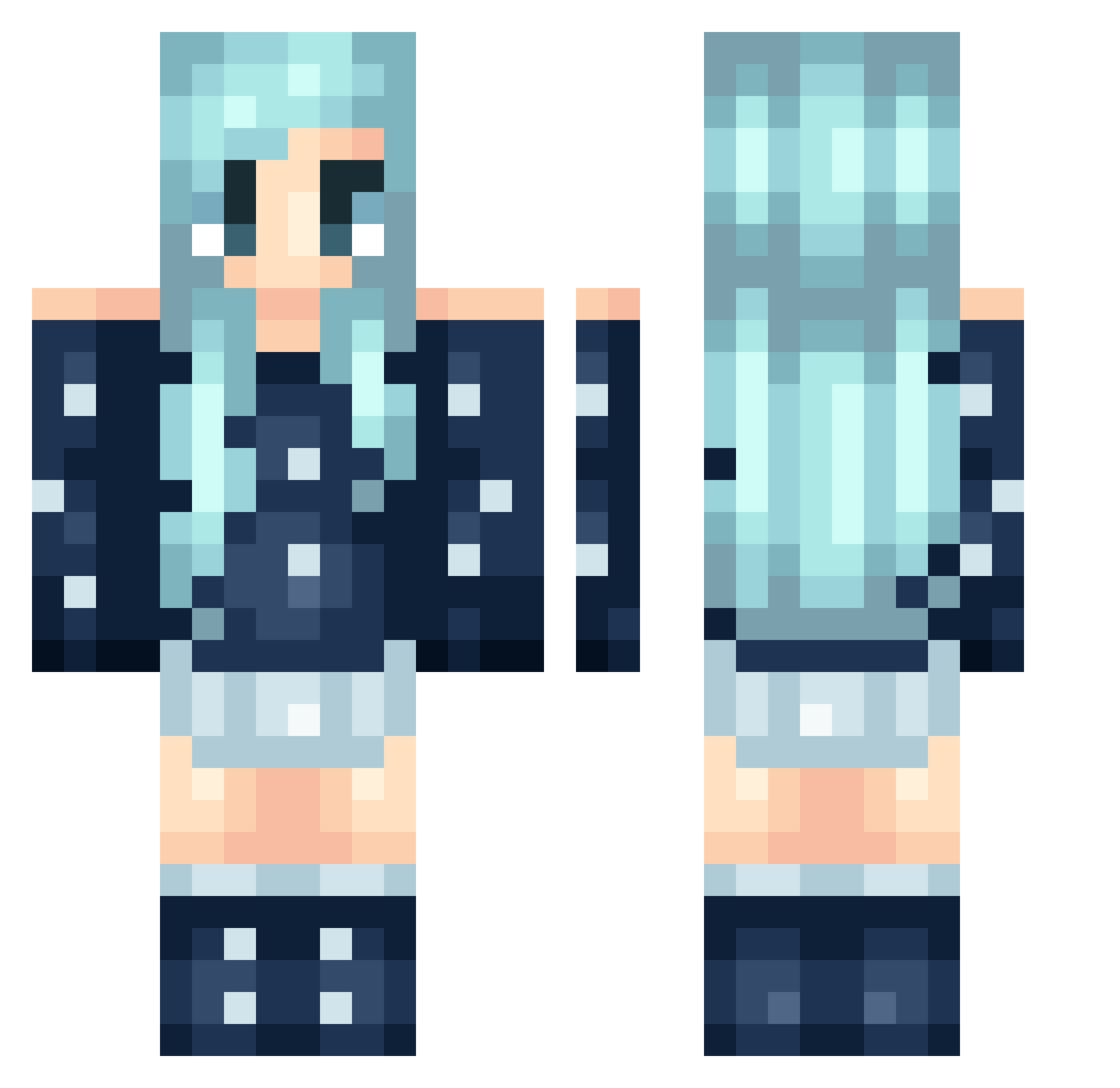 Hyacinthia Minecraft skin, front and back view