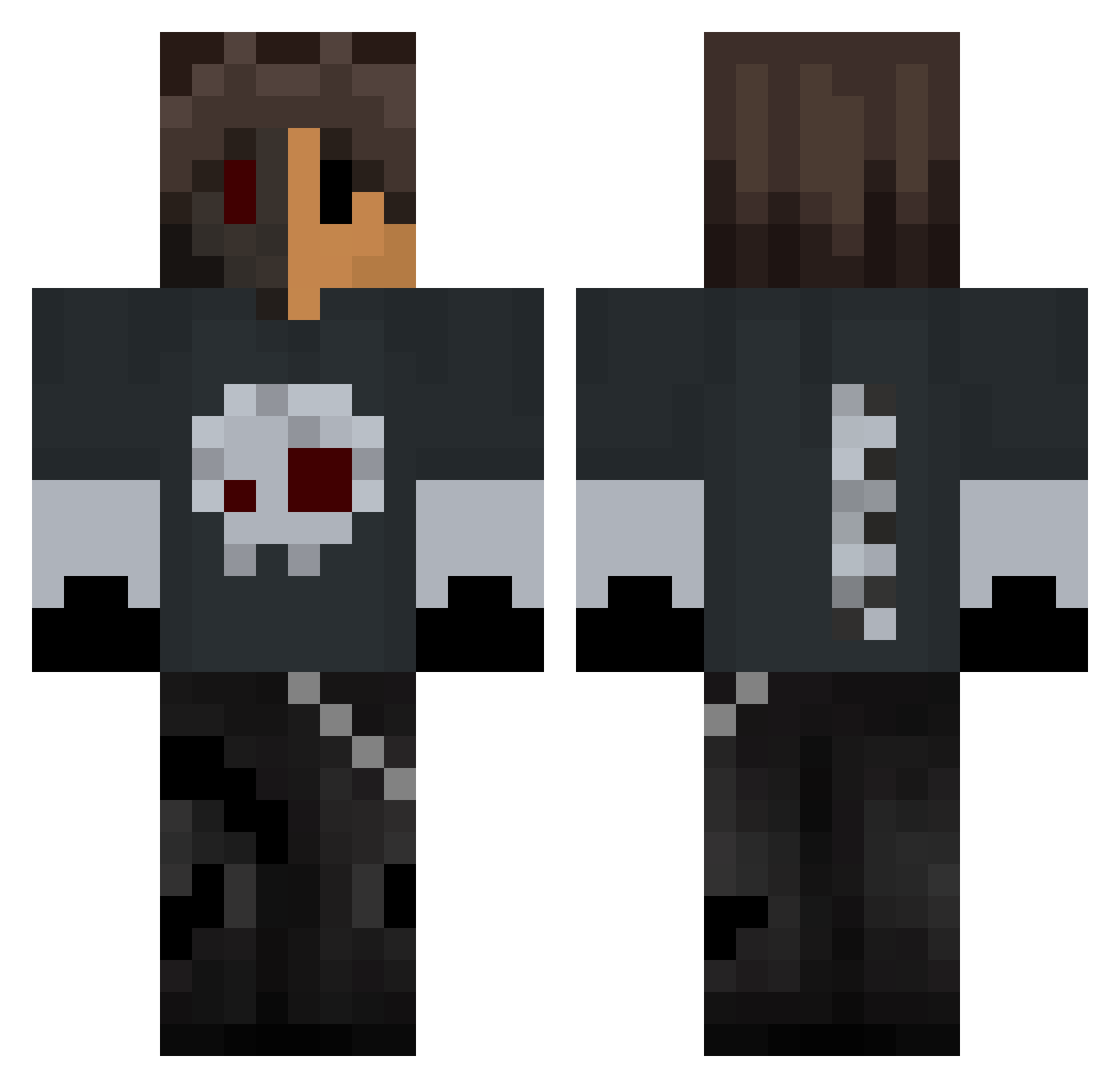 NightwingDJR Minecraft skin, front and back view