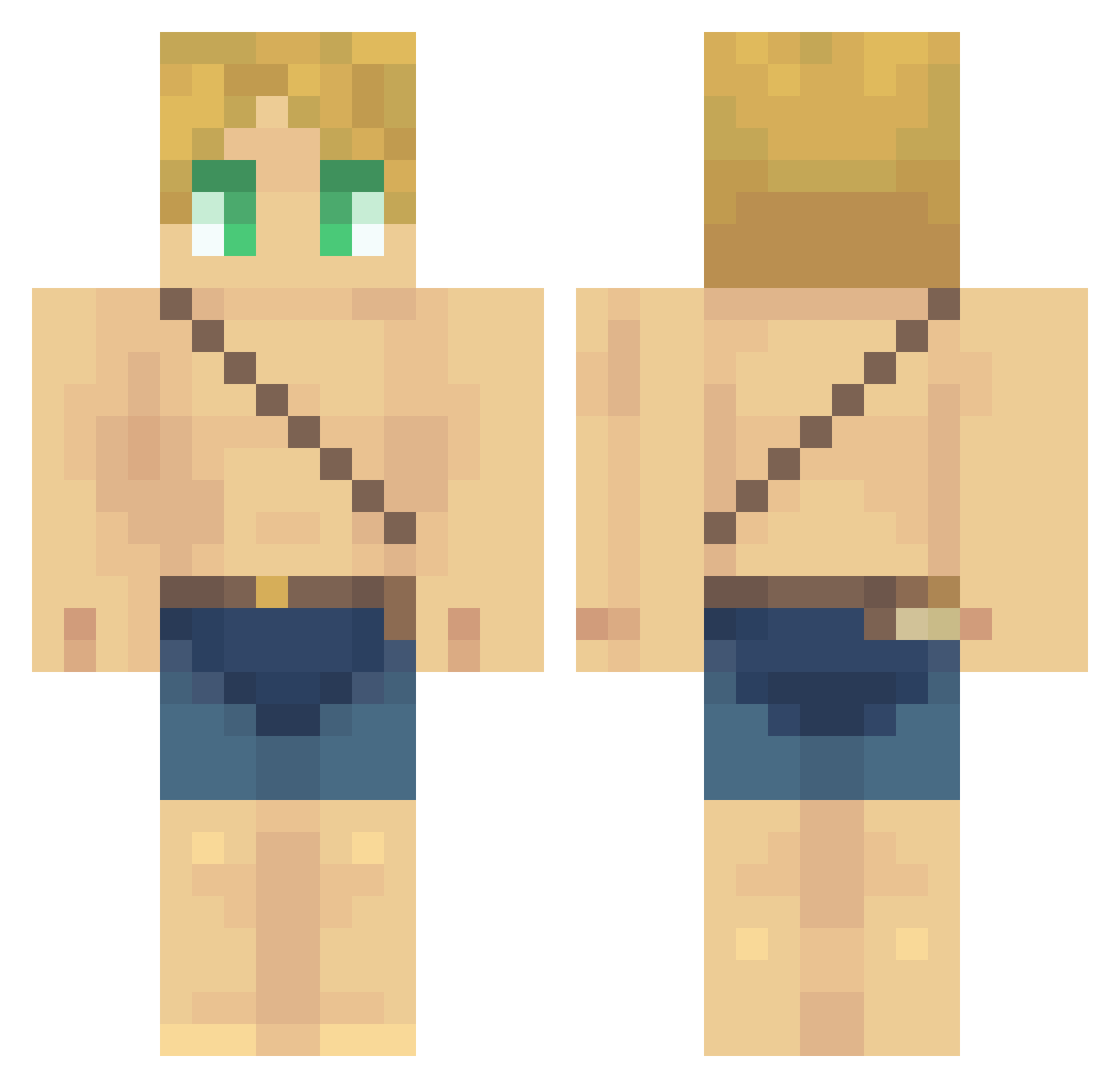 Pandark Minecraft skin, front and back view