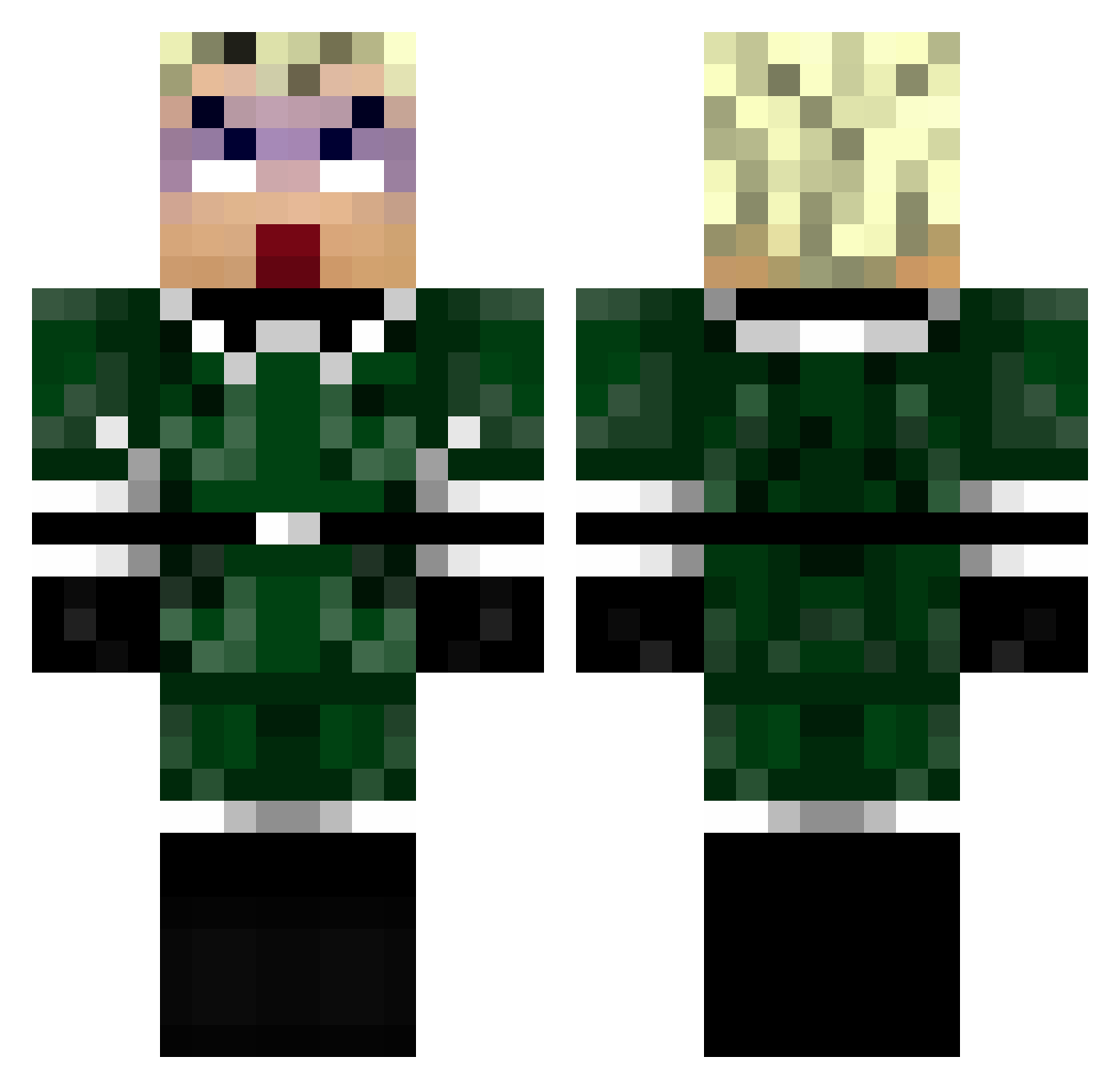 Blandish Minecraft skin, front and back view
