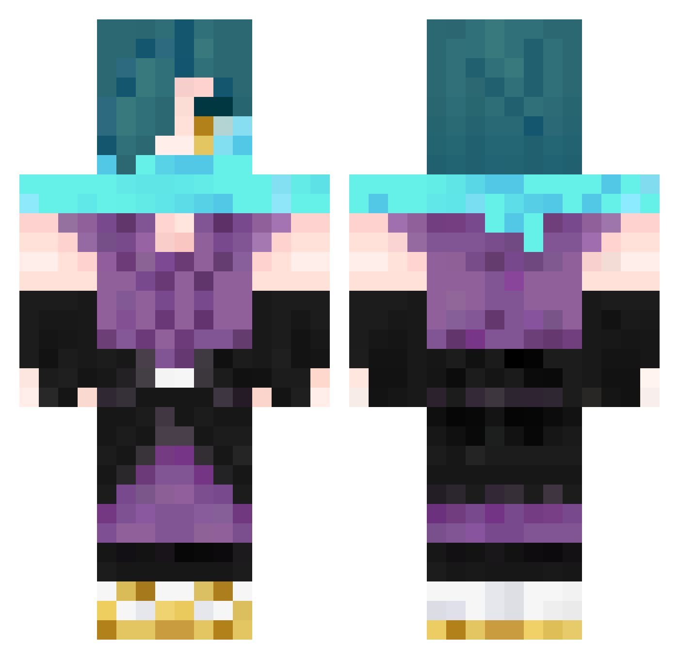 Venoct76 Minecraft skin, front and back view