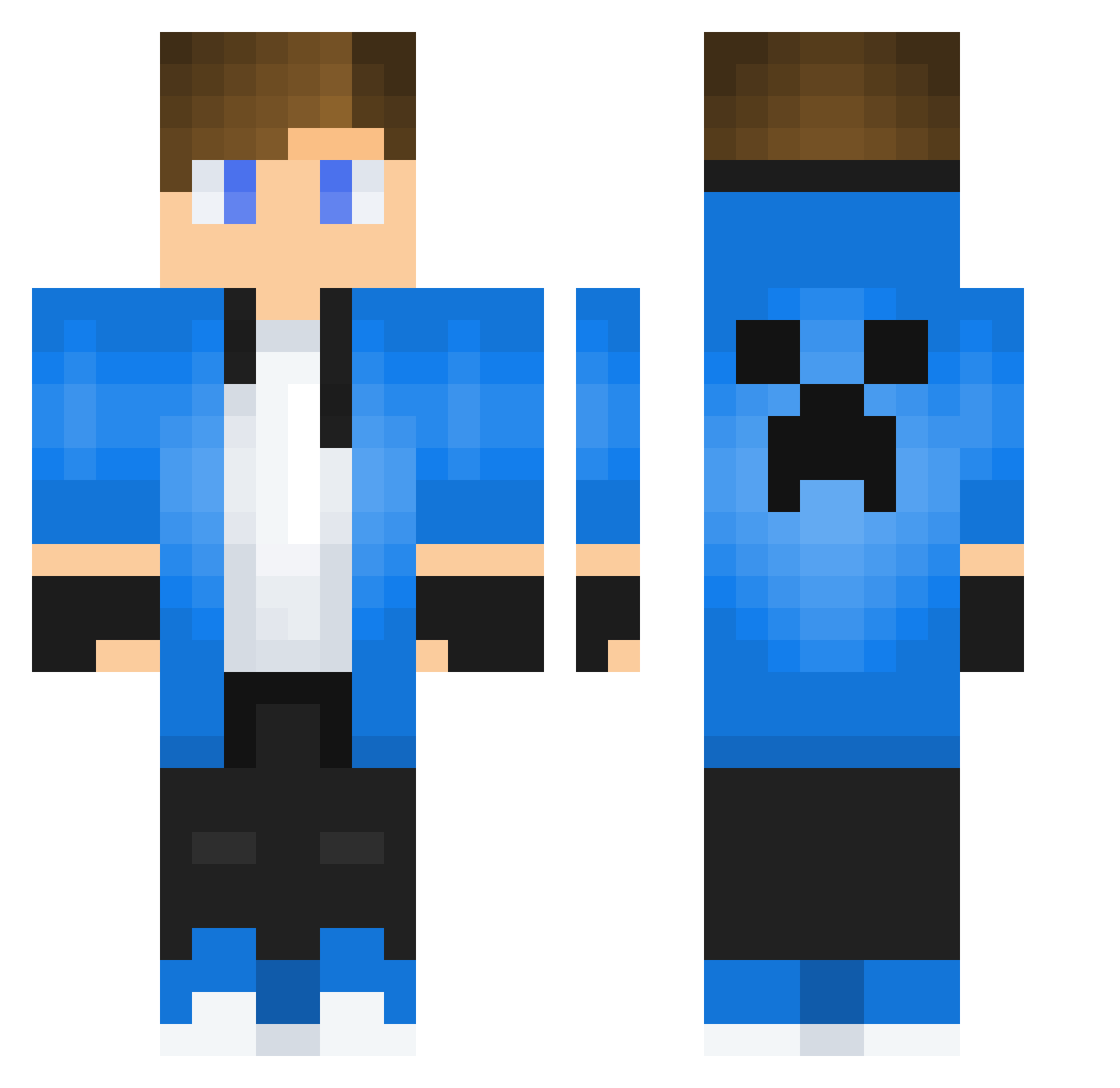 WuBiiii Minecraft skin, front and back view