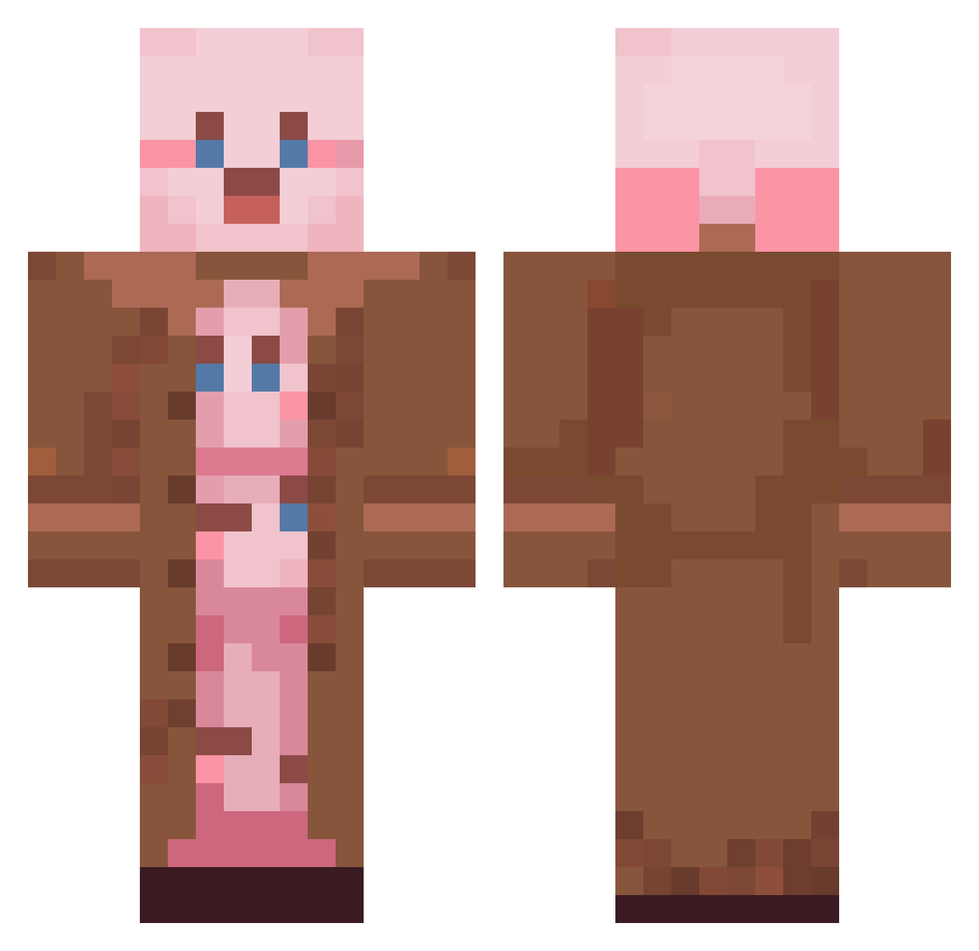 TrinalRaccon Minecraft skin, front and back view
