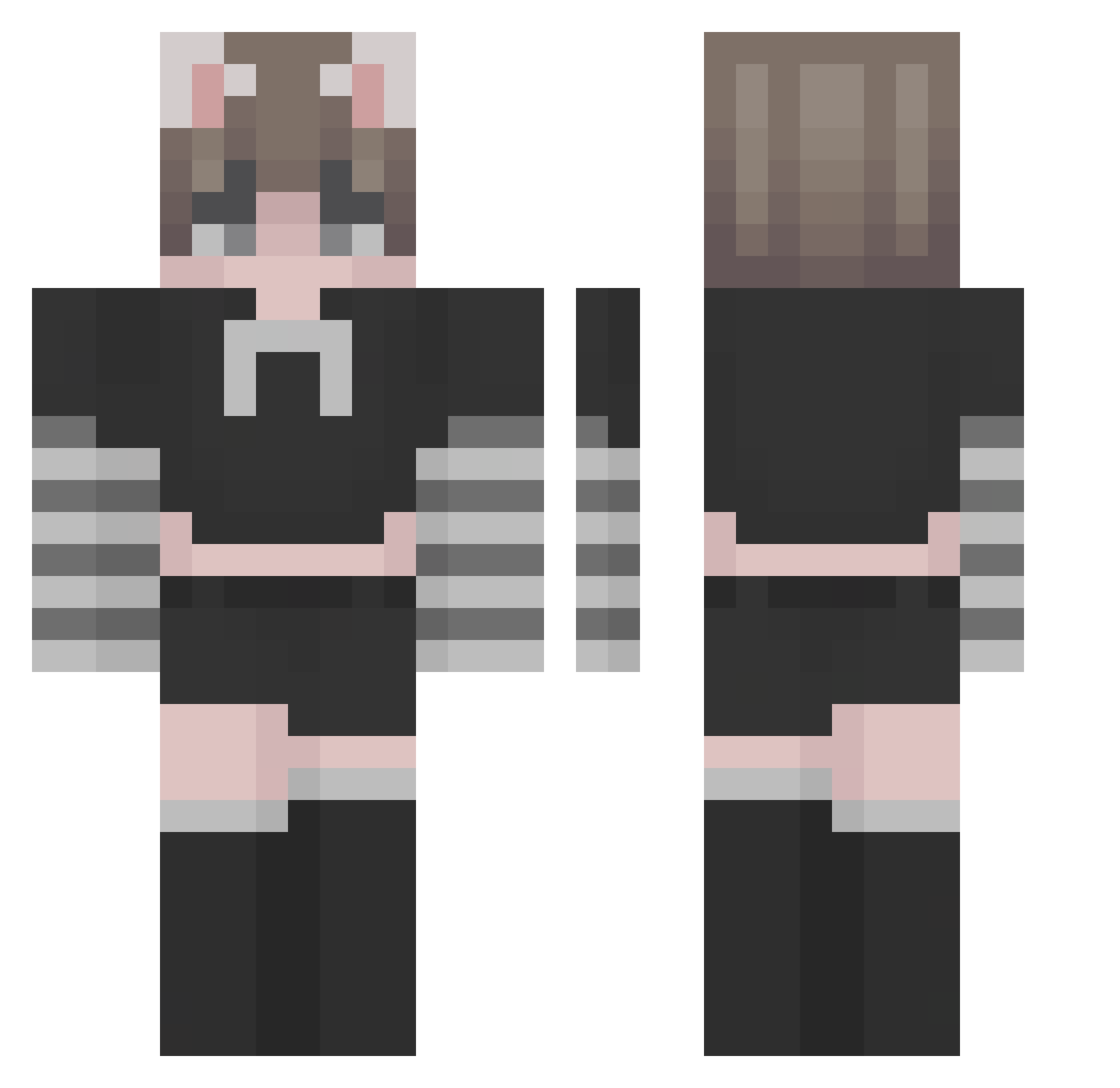 Pyro7862 Minecraft skin, front and back view