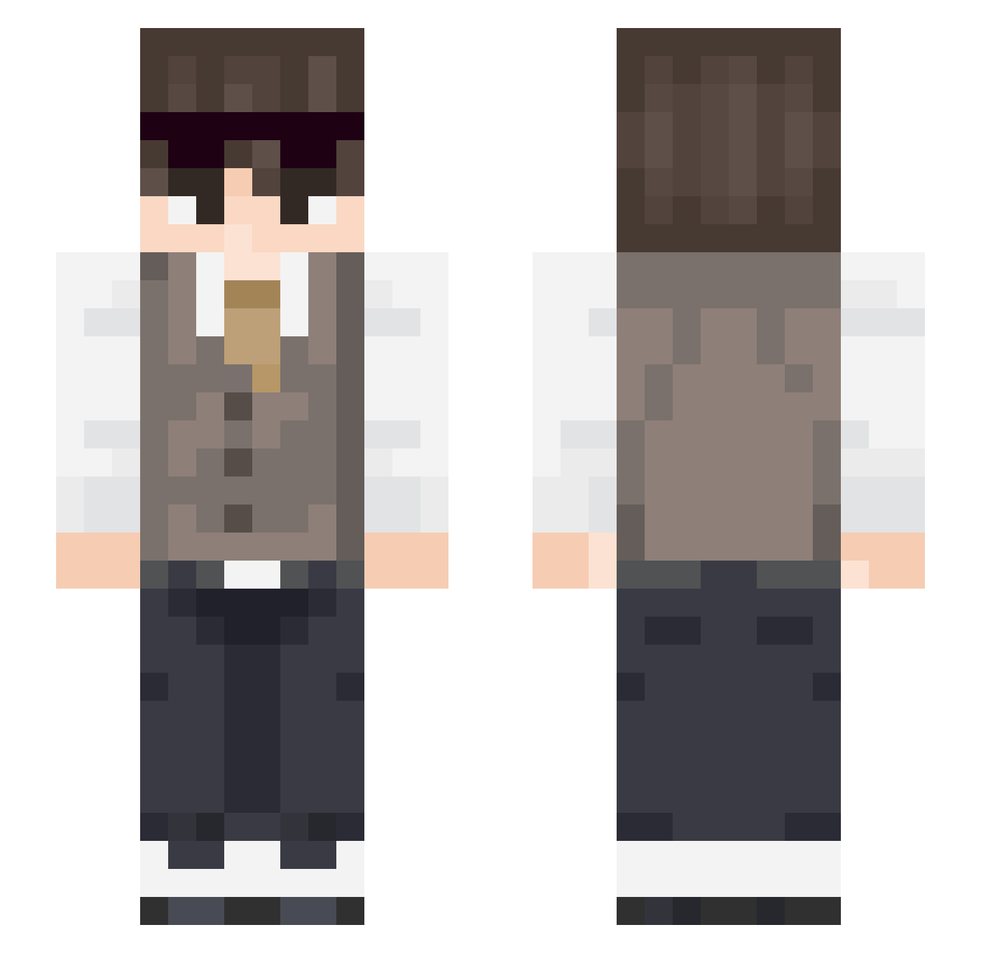 ProM456 Minecraft skin, front and back view