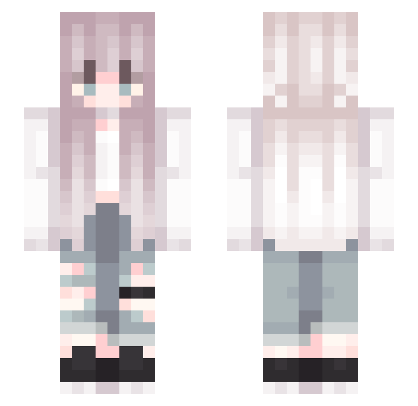 SummerInMyHeart Minecraft skin, front and back view