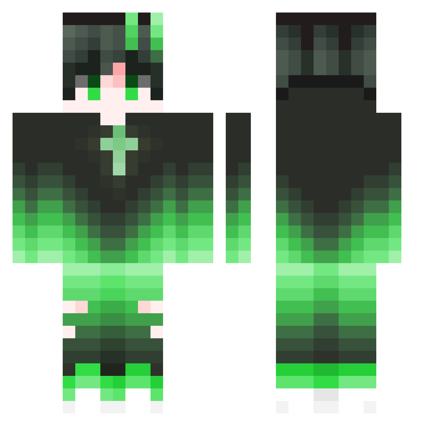 sauruskidare Minecraft skin, front and back view