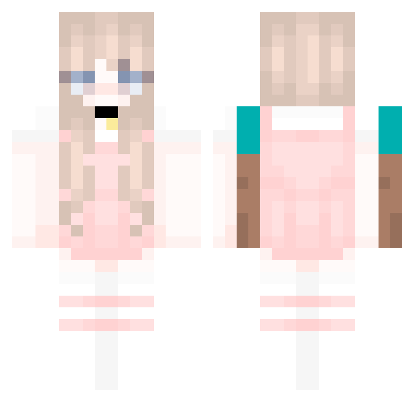 samsterxo Minecraft skin, front and back view