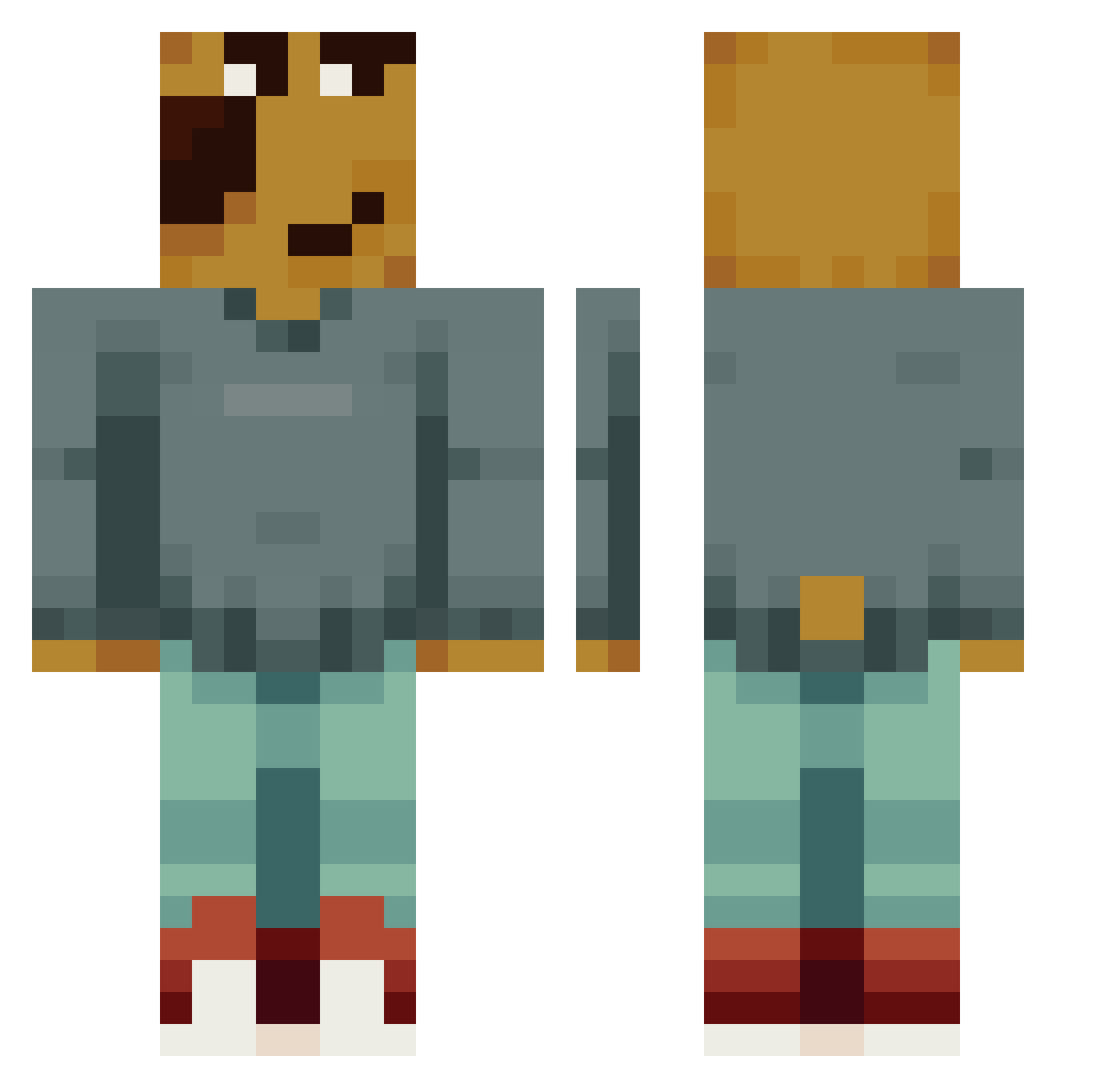 xMc__ Minecraft skin, front and back view