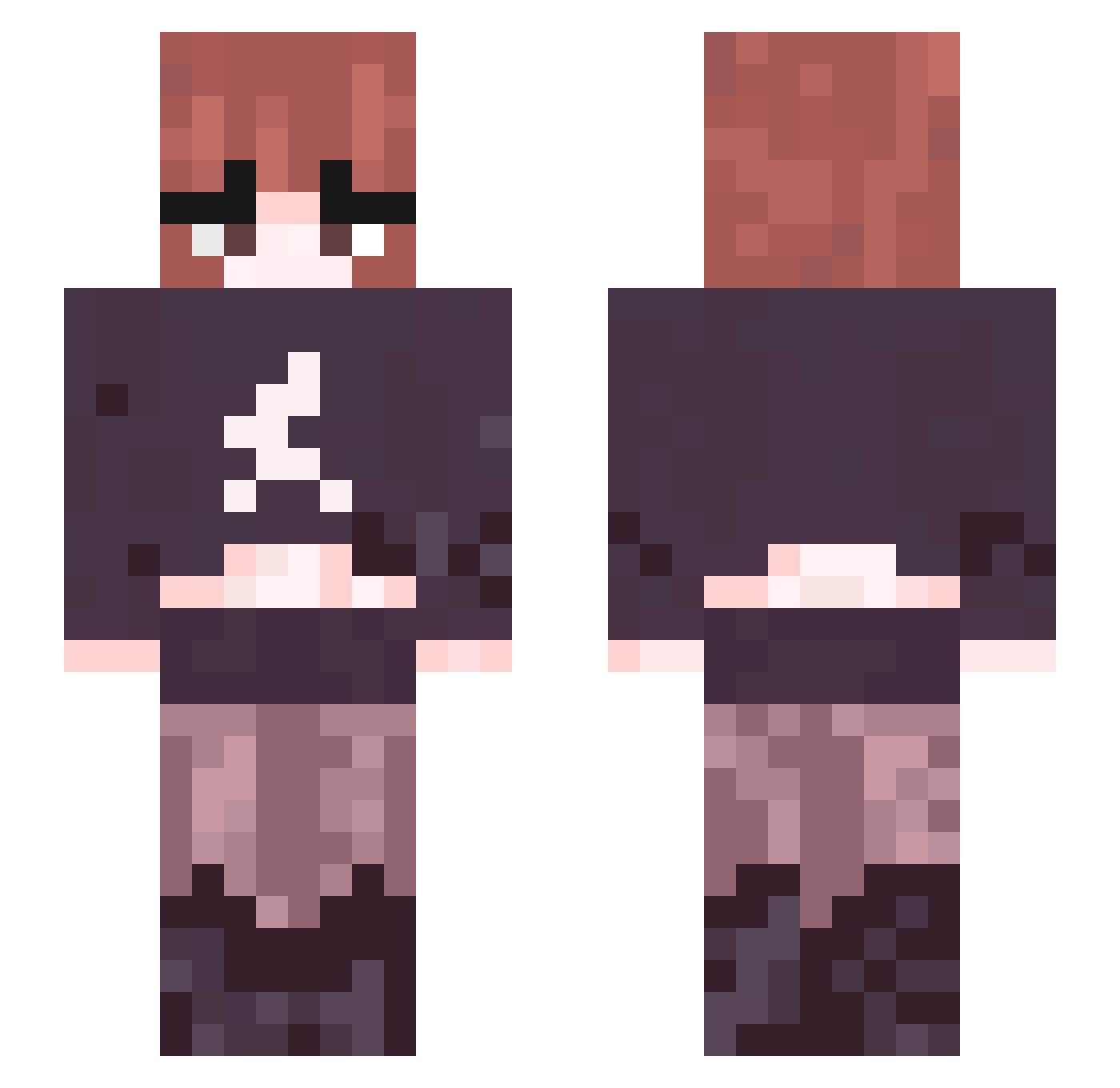 Sanayuiyeon Minecraft skin, front and back view