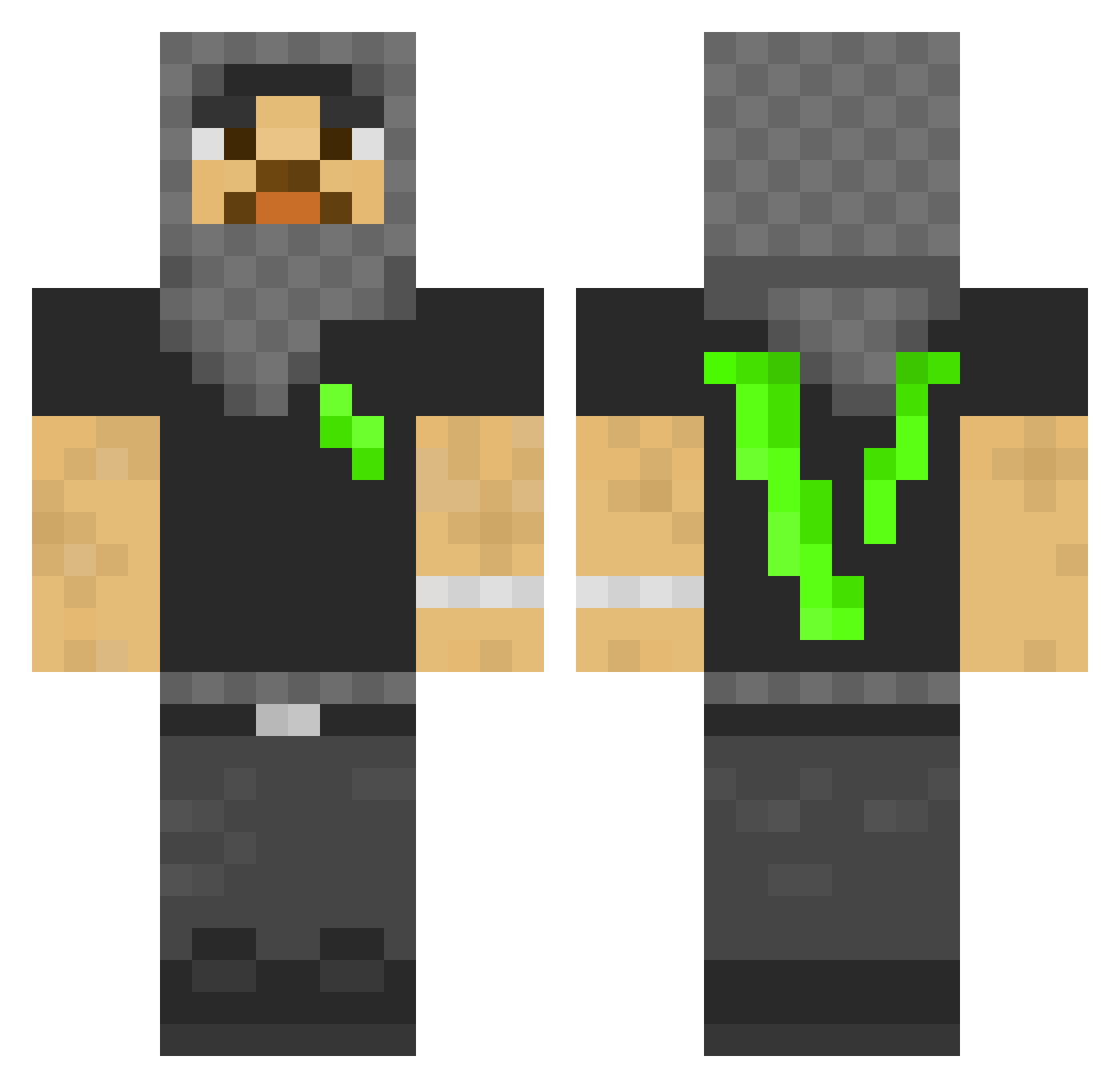 yeatluvvr Minecraft skin, front and back view