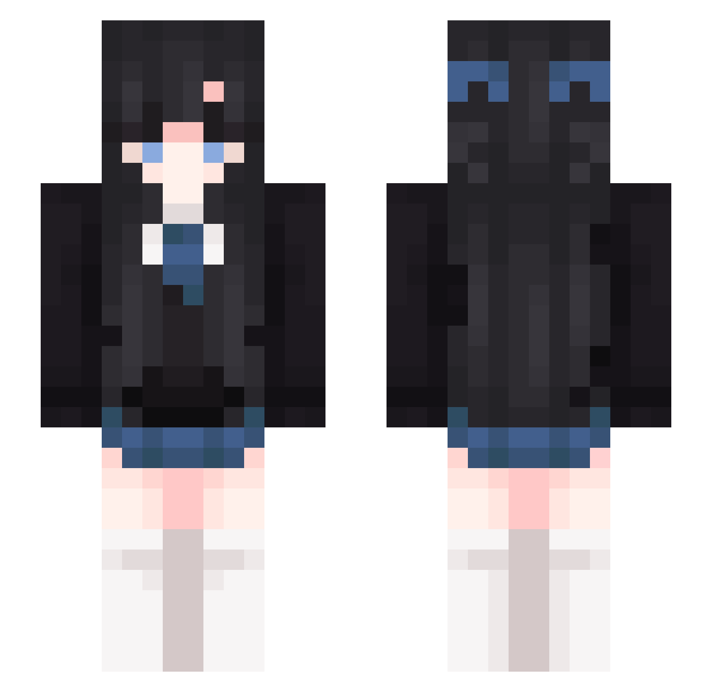 Rowan722 Minecraft skin, front and back view