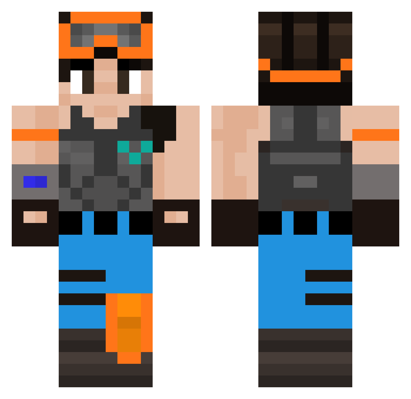 skycool10 Minecraft skin, front and back view