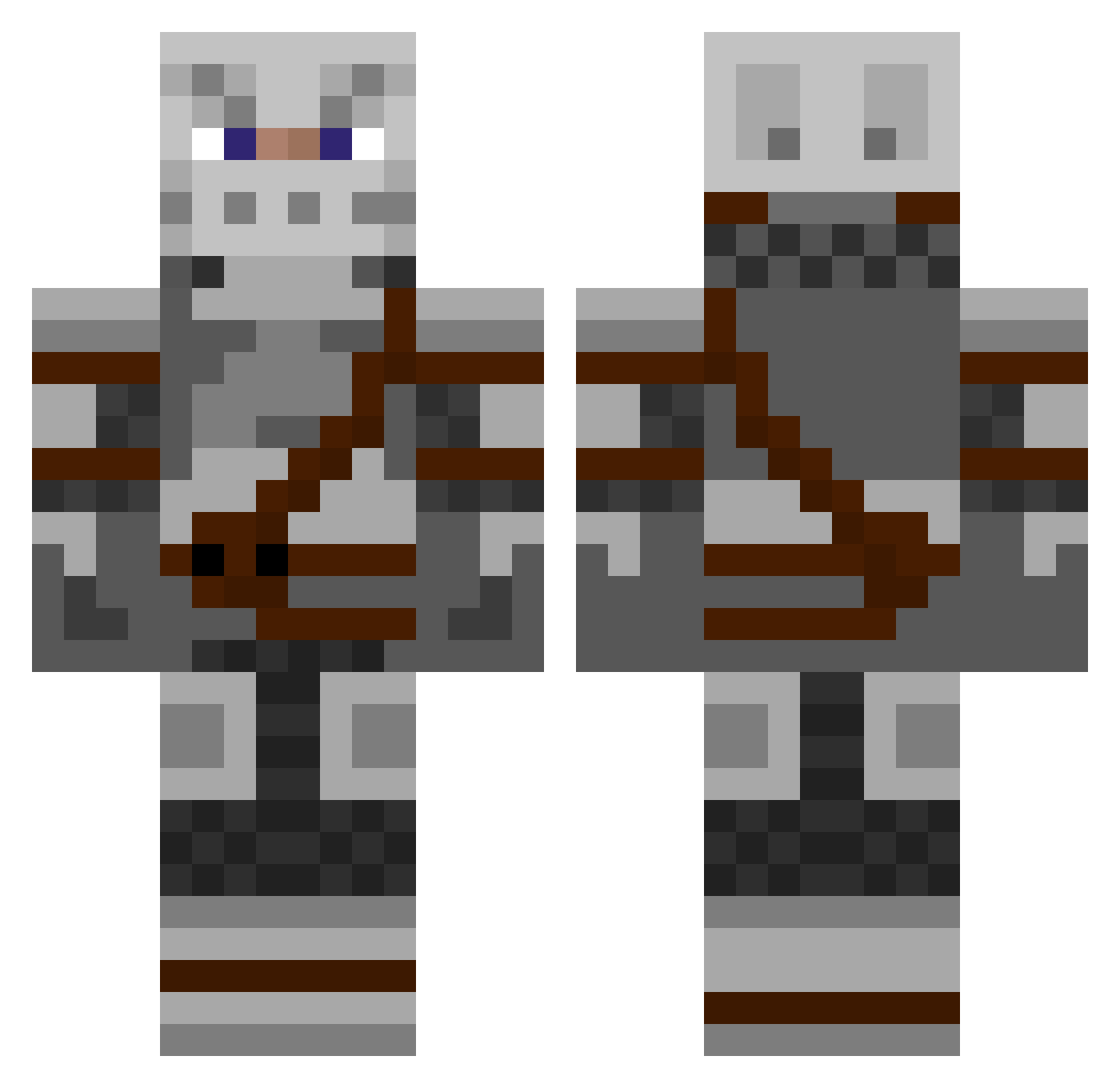 Torfle Minecraft skin, front and back view
