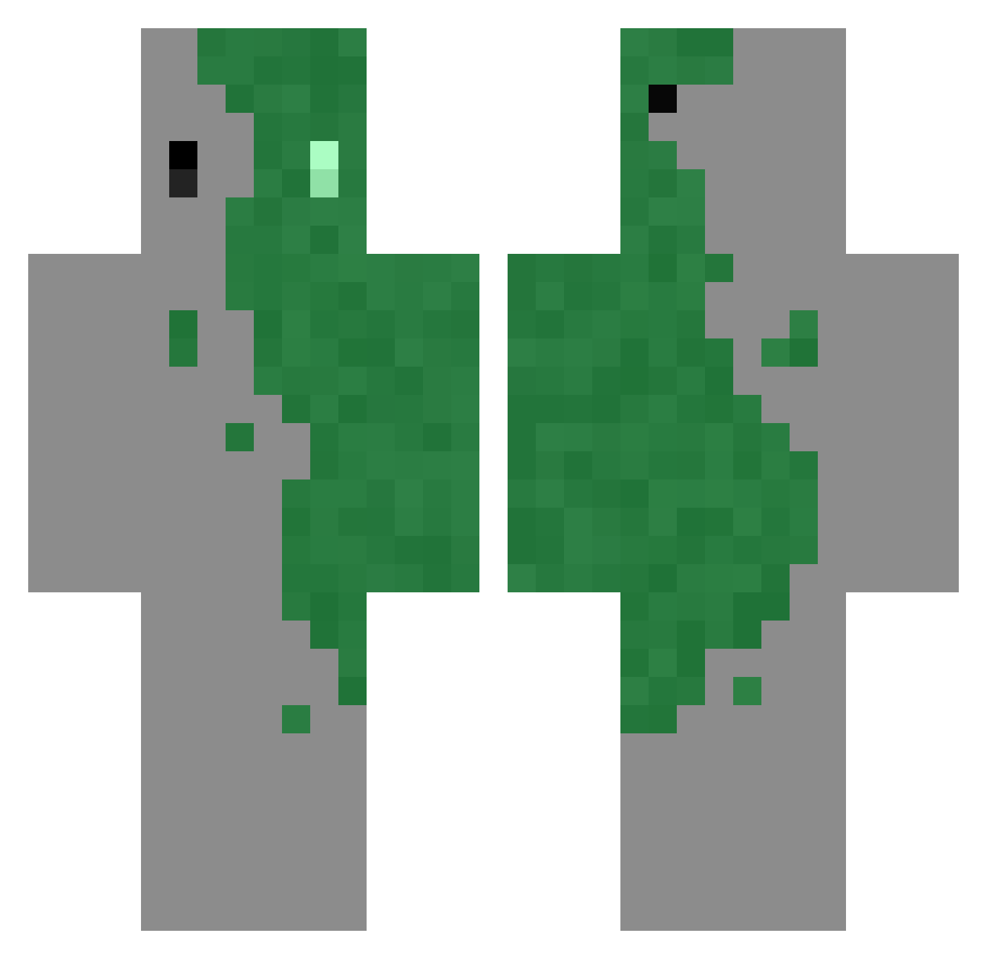 Atropal Minecraft skin, front and back view