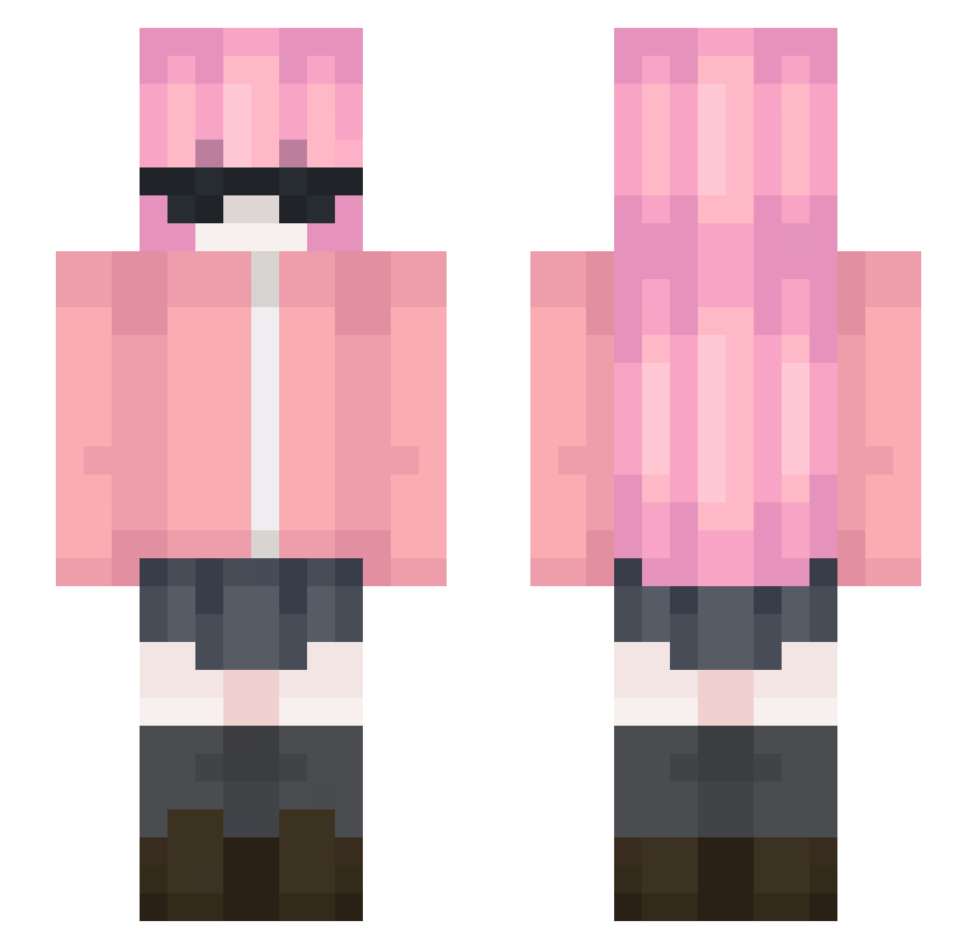 LuluPopp Minecraft skin, front and back view