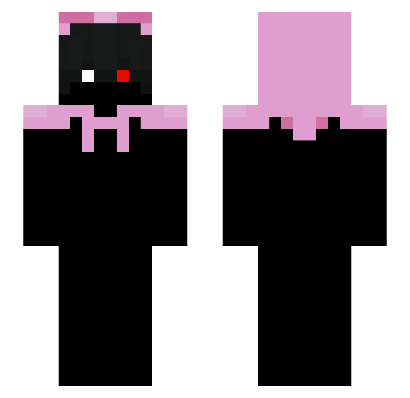 Kirby_VIX Minecraft skin, front and back view