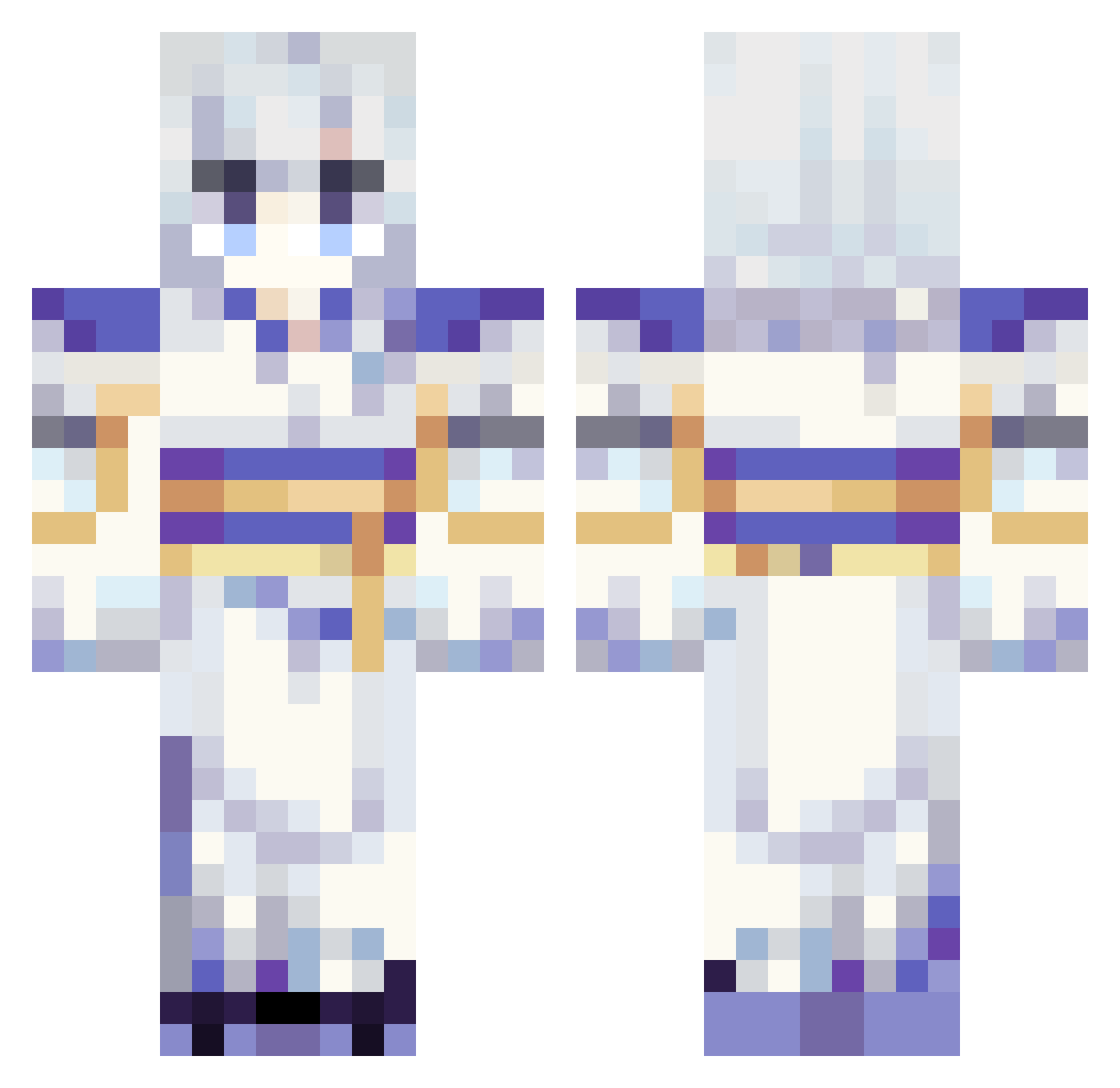 milkyway46 Minecraft skin, front and back view