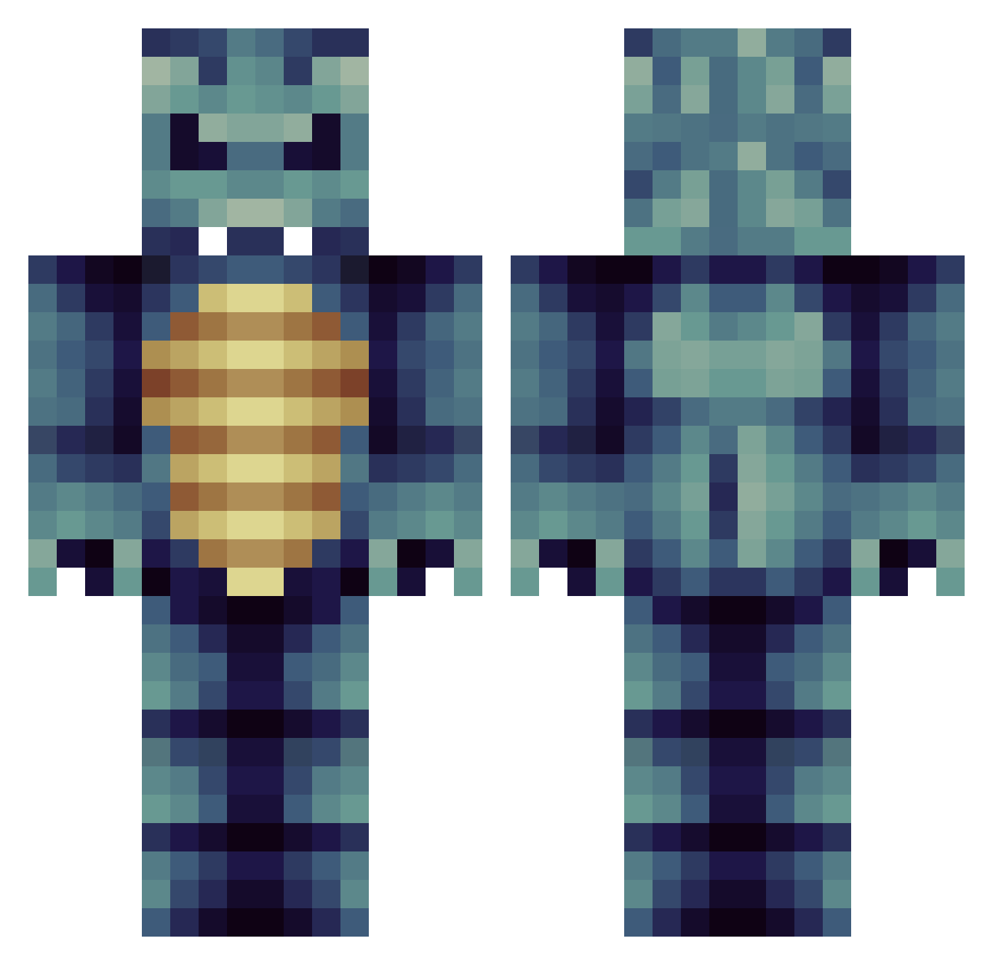 songinuk Minecraft skin, front and back view