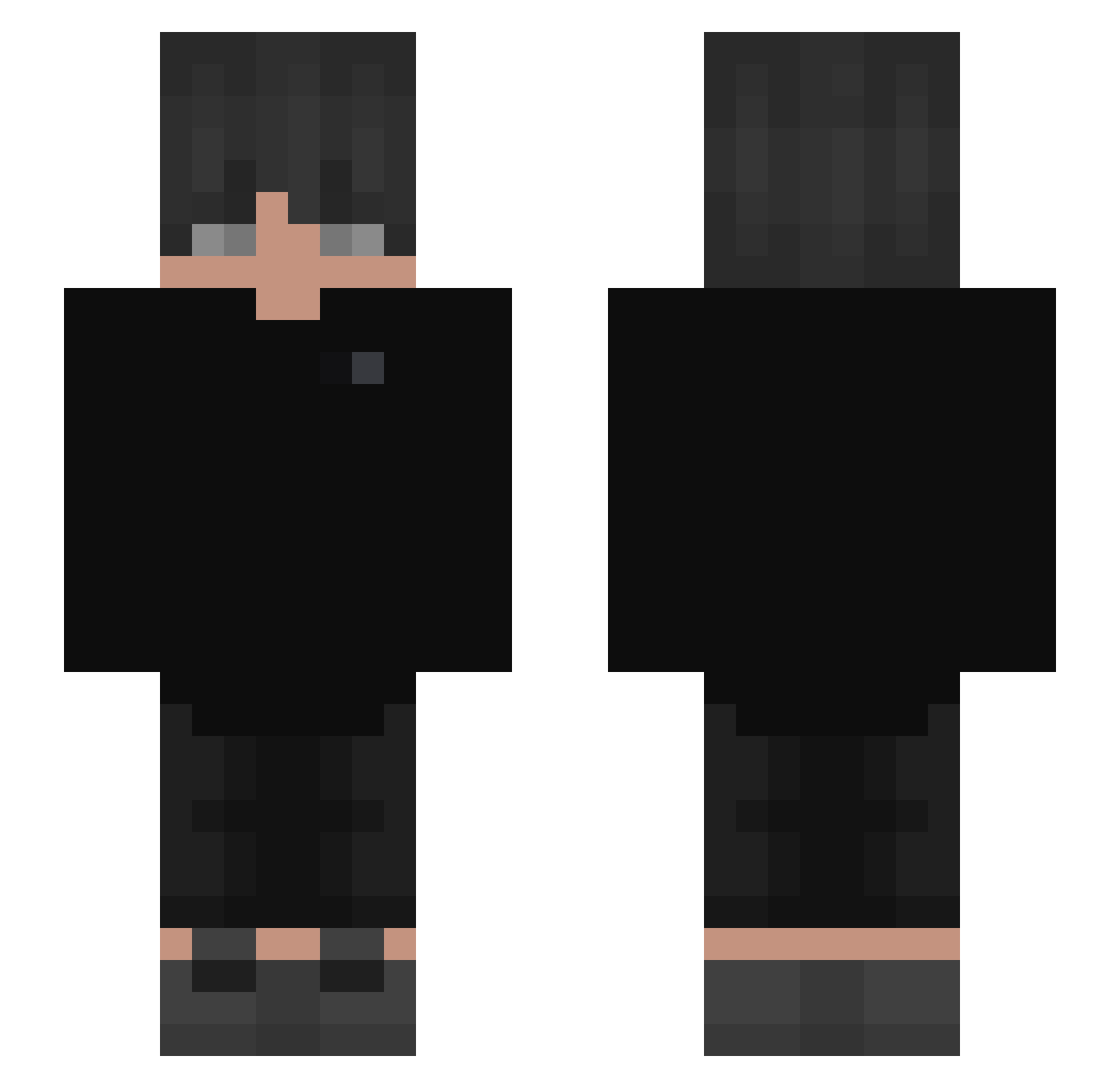 Denispv Minecraft skin, front and back view