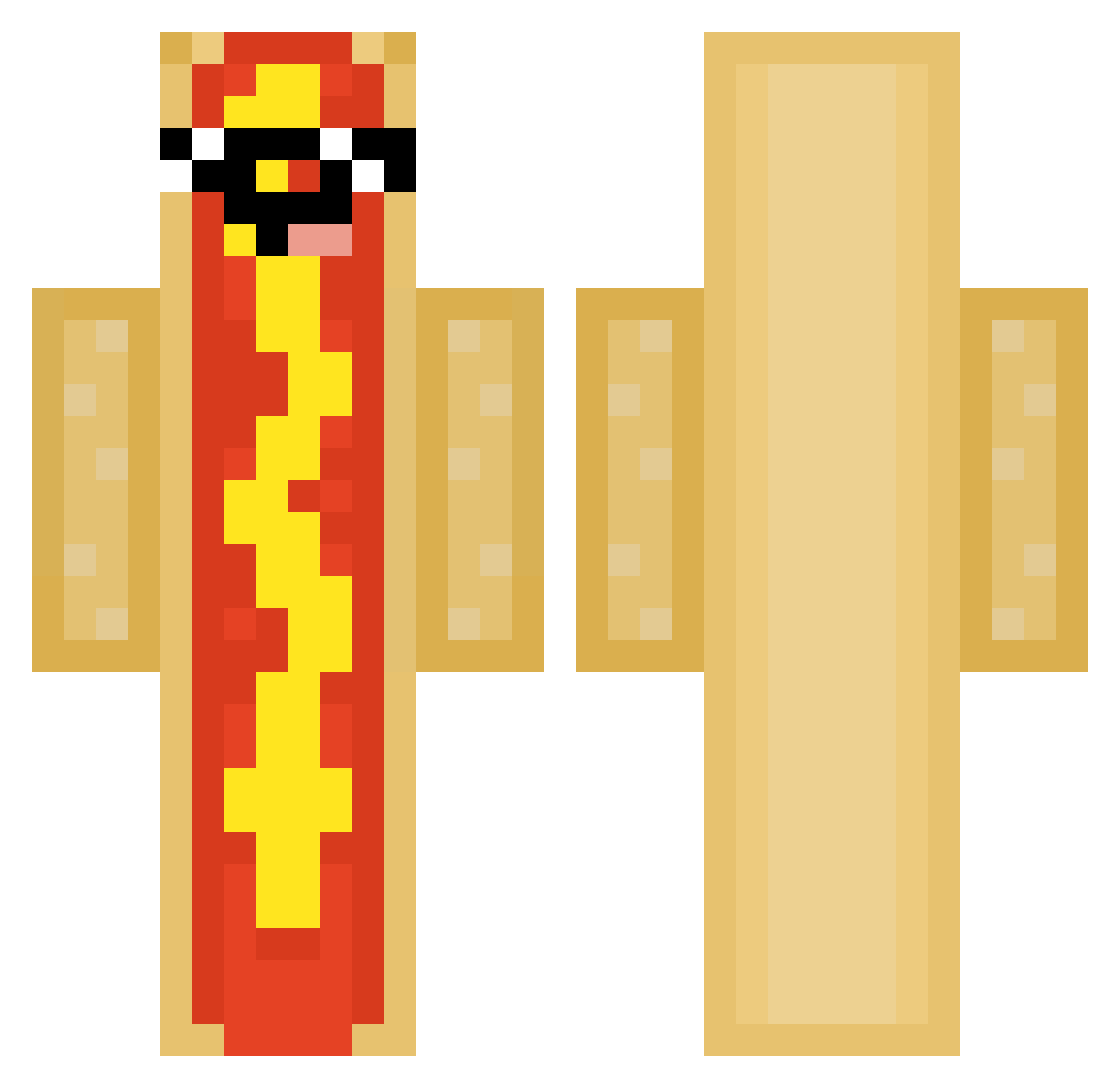 Robertovy Minecraft skin, front and back view