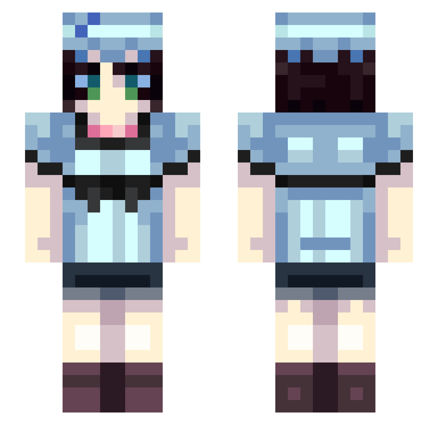 Ilagiro Minecraft skin, front and back view